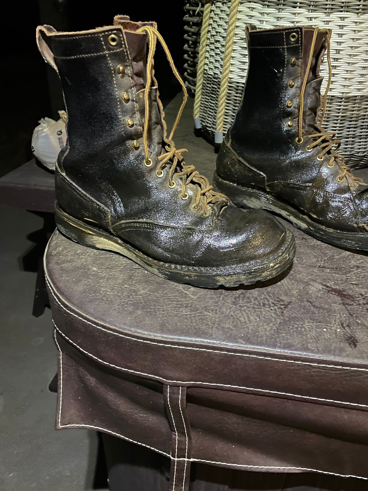 Photo by Bootman221 on January 16, 2025 of the Nicks x Rose Anvil ND3 in Horween Brown Waxed Flesh.