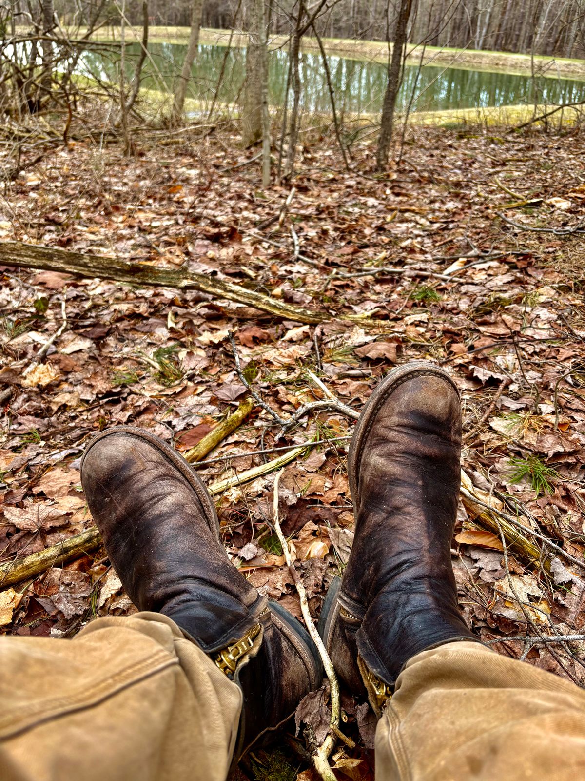Photo by phealy899 on March 25, 2026 of the Rolling Dub Trio Casper Boot in Black Horse Front #1020.