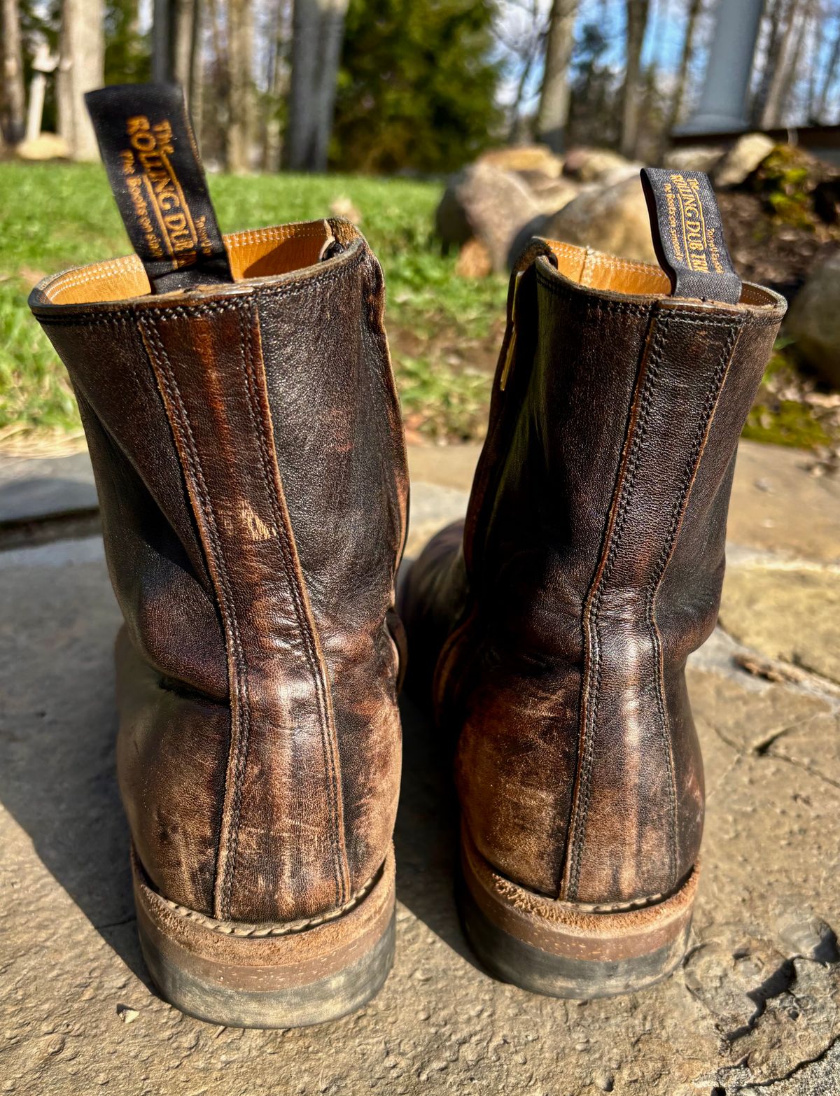 Photo by phealy899 on April 3, 2026 of the Rolling Dub Trio Casper Boot in Black Horse Front #1020.