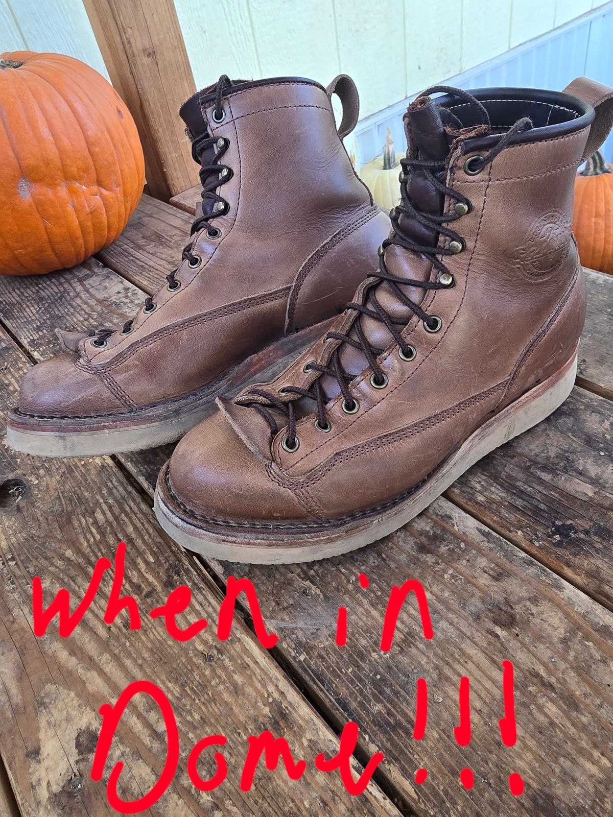Photo by Thomas_Steed_ on November 1, 2024 of the Frank's Boots Monkey Boot in Horween Natural Chromexcel.