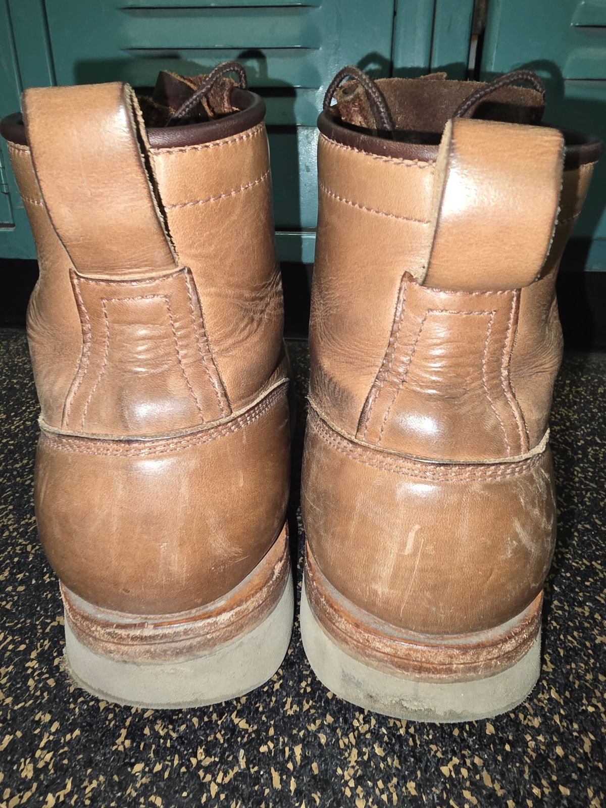 Photo by Thomas_Steed_ on March 5, 2025 of the Frank's Boots Monkey Boot in Horween Natural Chromexcel.