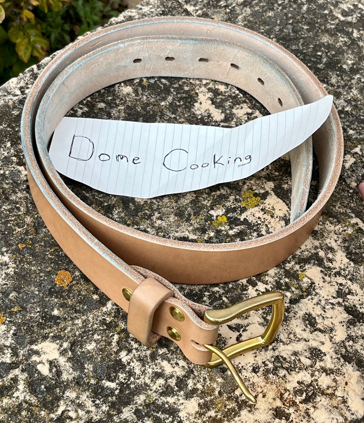 Photo by Sody101 on November 2, 2025 of the Carmine Jack Leather Shipyard Belt in J&FJ Baker Natural Oak Bark Tanned Harness.