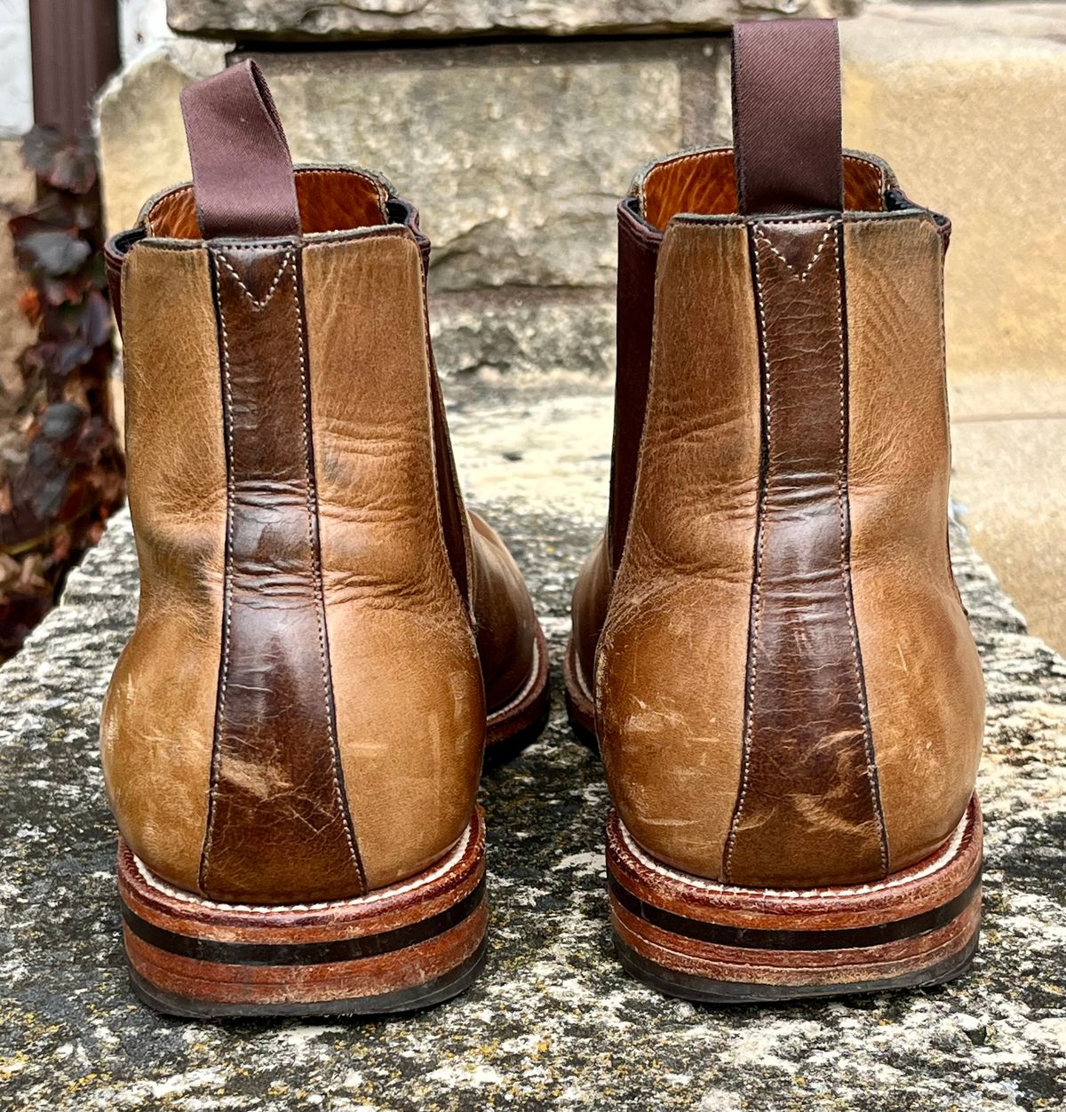 Photo by Sody101 on November 2, 2025 of the Grant Stone Chelsea Boot in Horween Dune Chromexcel.