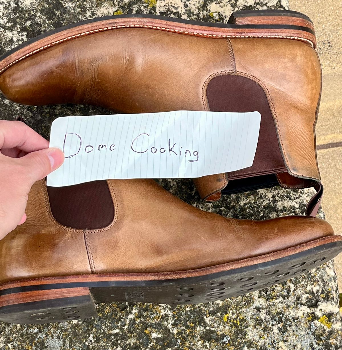 Photo by Sody101 on November 2, 2025 of the Grant Stone Chelsea Boot in Horween Dune Chromexcel.