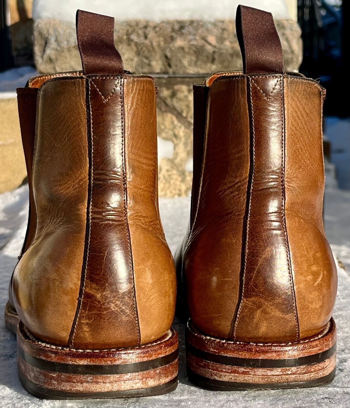 Photo by Sody101 on January 2, 2026 of the Grant Stone Chelsea Boot in Horween Dune Chromexcel.