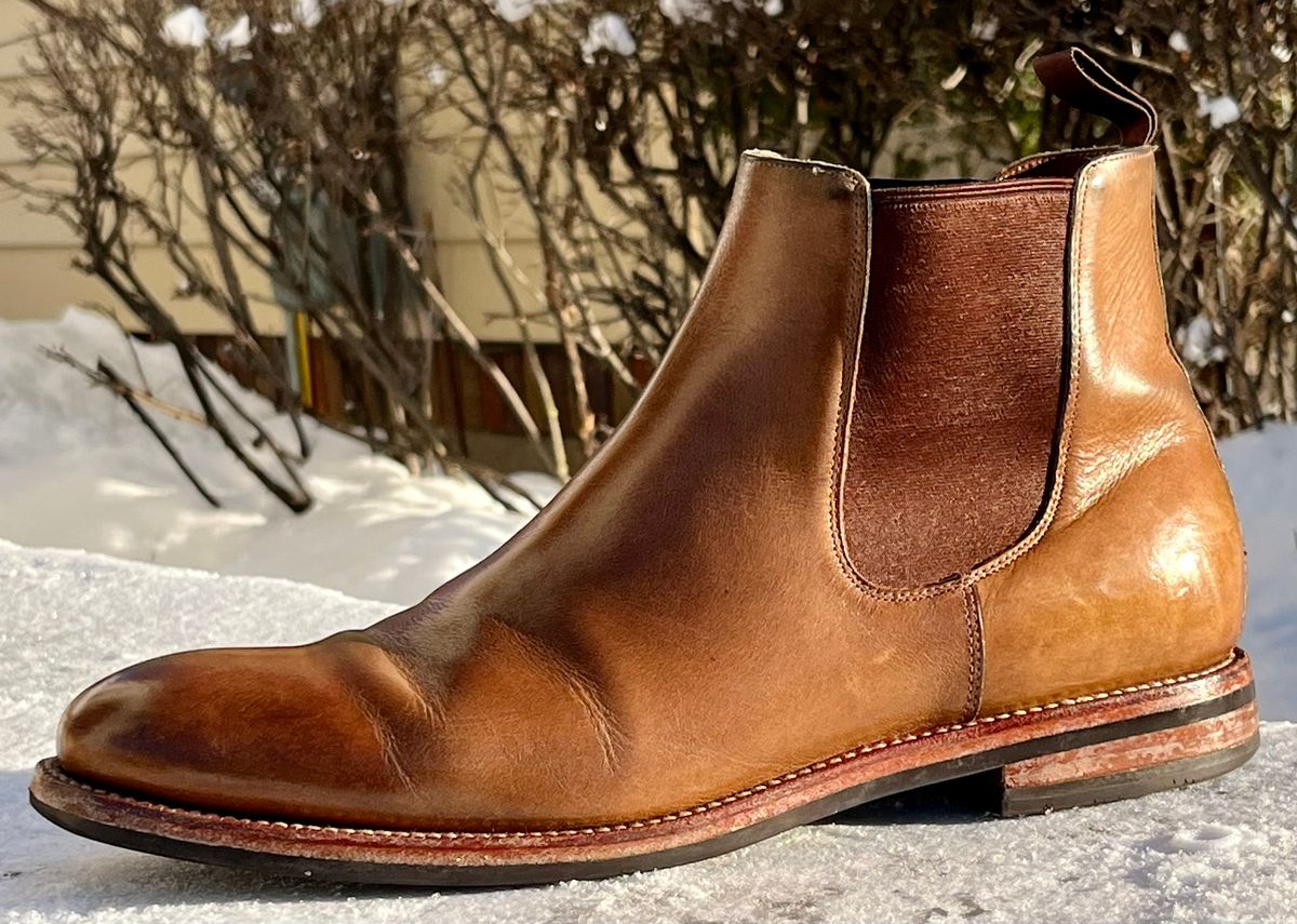 Photo by Sody101 on January 2, 2026 of the Grant Stone Chelsea Boot in Horween Dune Chromexcel.