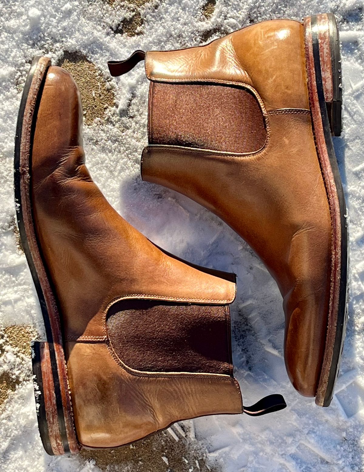 Photo by Sody101 on January 2, 2026 of the Grant Stone Chelsea Boot in Horween Dune Chromexcel.