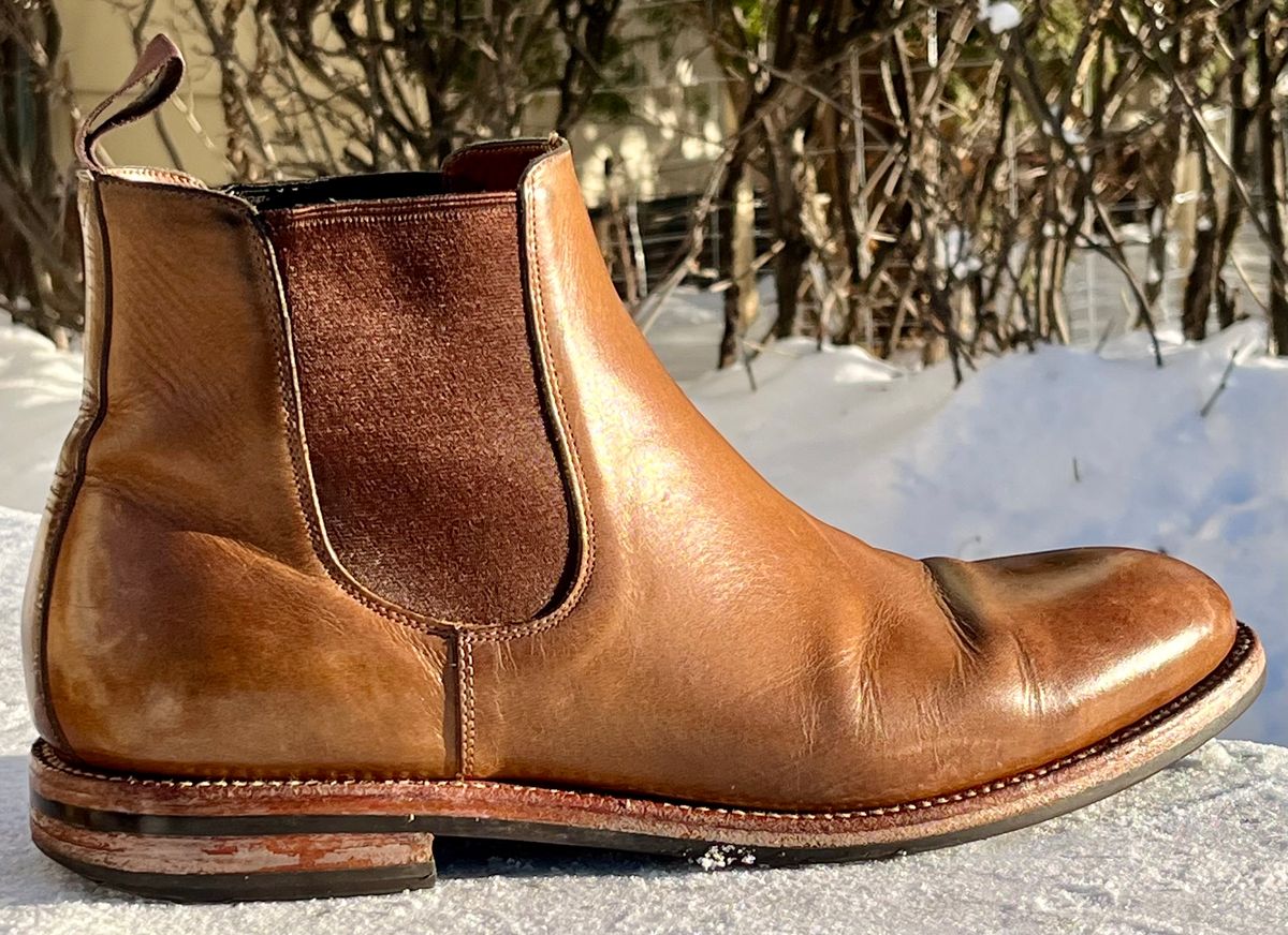 Photo by Sody101 on January 2, 2026 of the Grant Stone Chelsea Boot in Horween Dune Chromexcel.