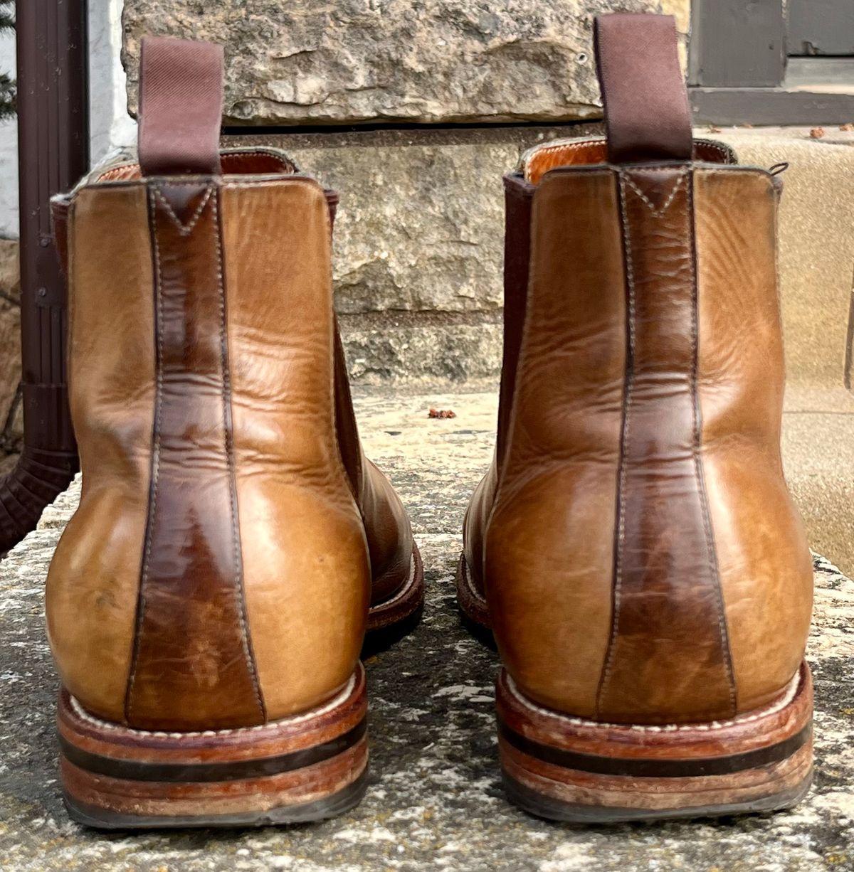 Photo by Sody101 on April 1, 2026 of the Grant Stone Chelsea Boot in Horween Dune Chromexcel.