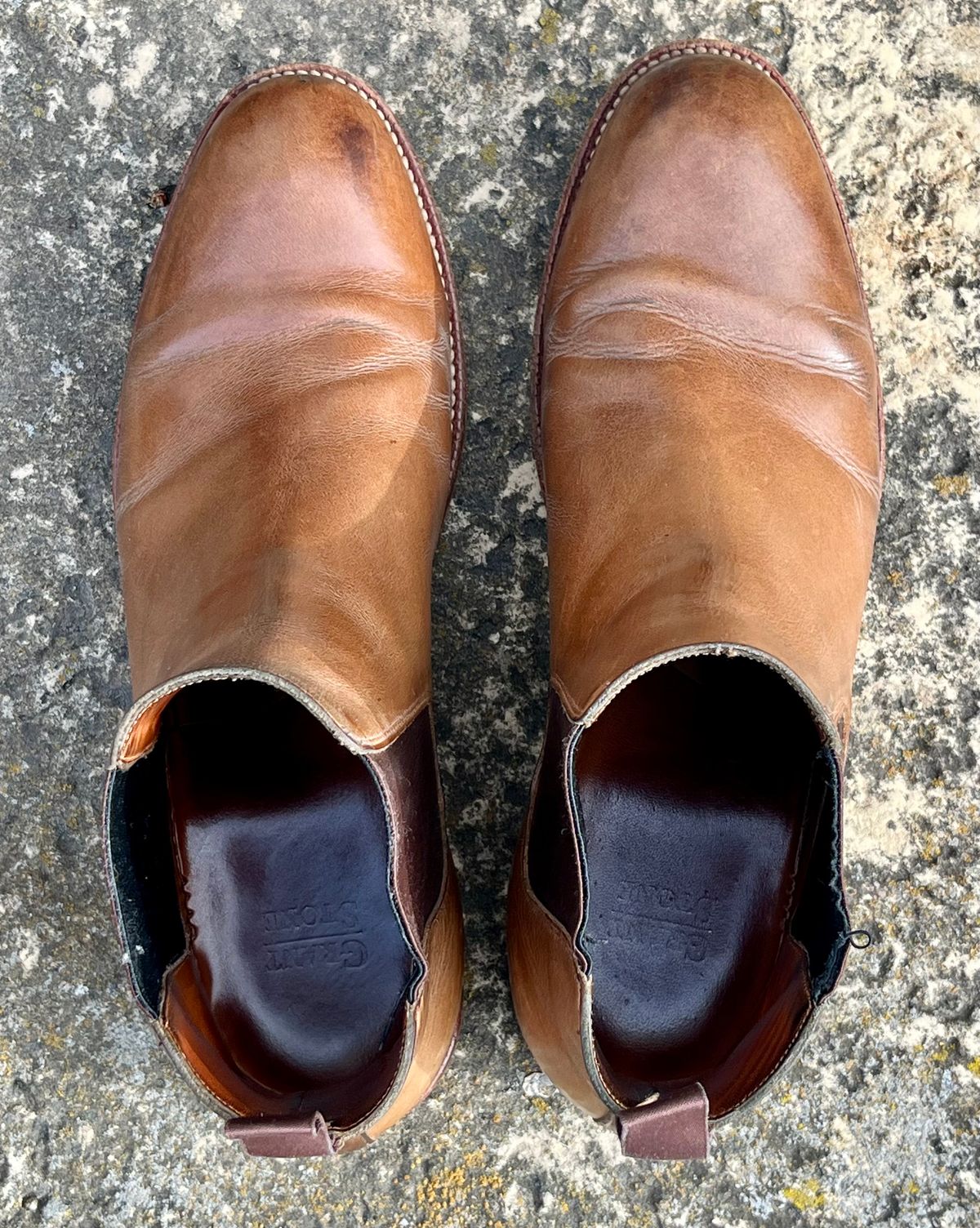 Photo by Sody101 on April 1, 2026 of the Grant Stone Chelsea Boot in Horween Dune Chromexcel.