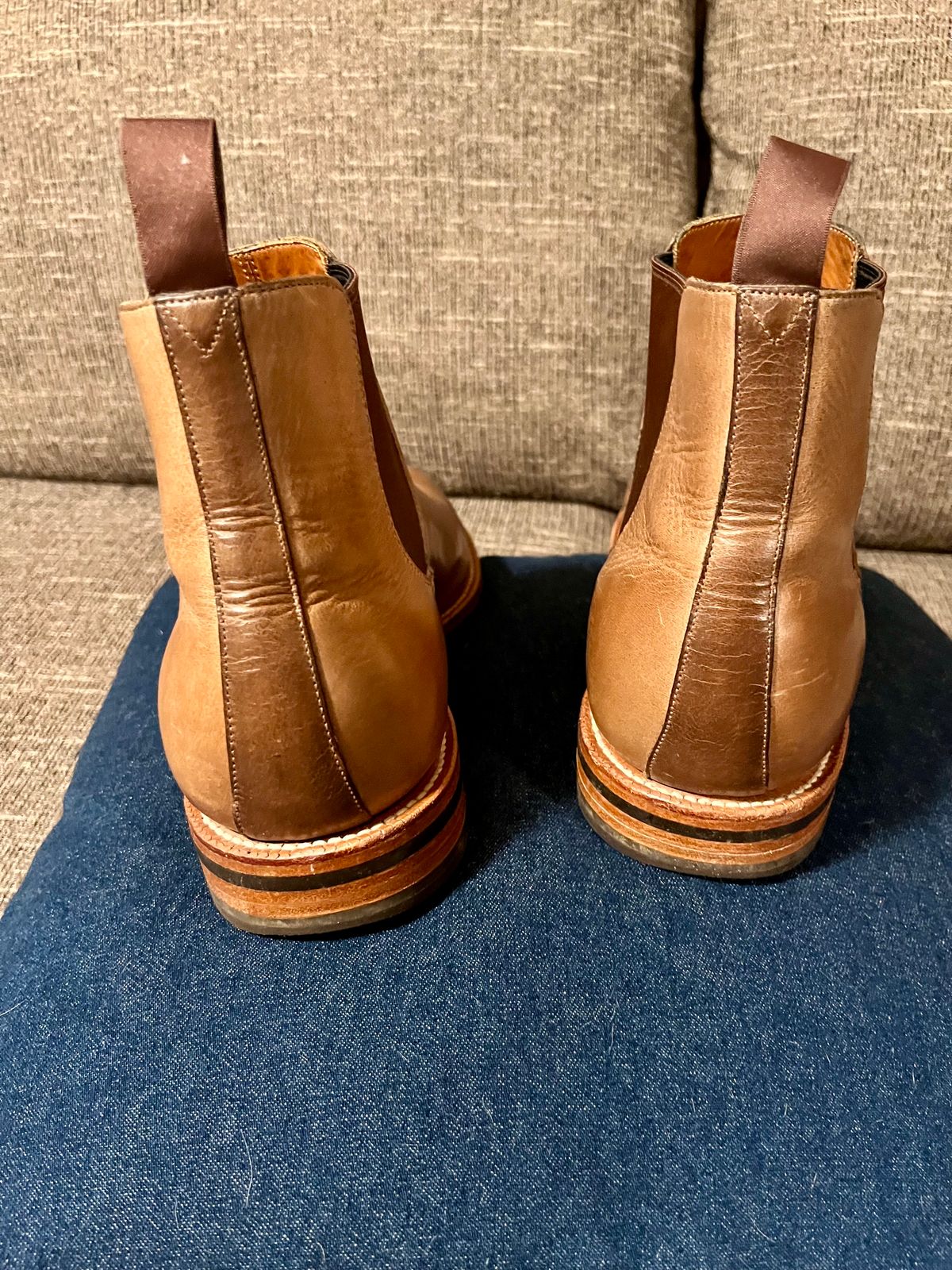Photo by Sody101 on November 6, 2024 of the Grant Stone Chelsea Boot in Horween Dune Chromexcel.