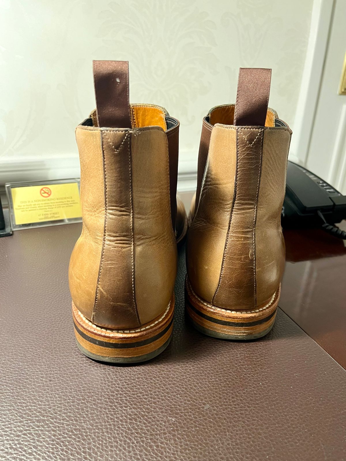 Photo by Sody101 on December 5, 2024 of the Grant Stone Chelsea Boot in Horween Dune Chromexcel.