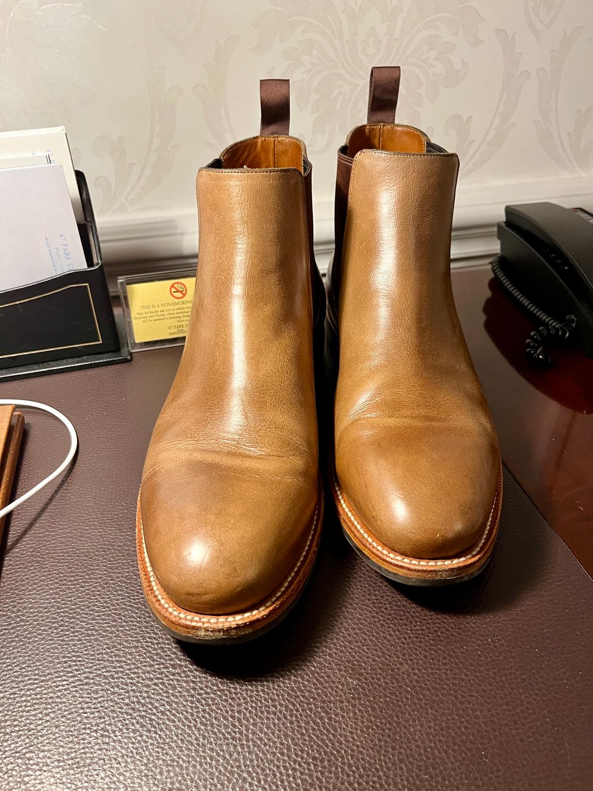 Photo by Sody101 on December 5, 2024 of the Grant Stone Chelsea Boot in Horween Dune Chromexcel.