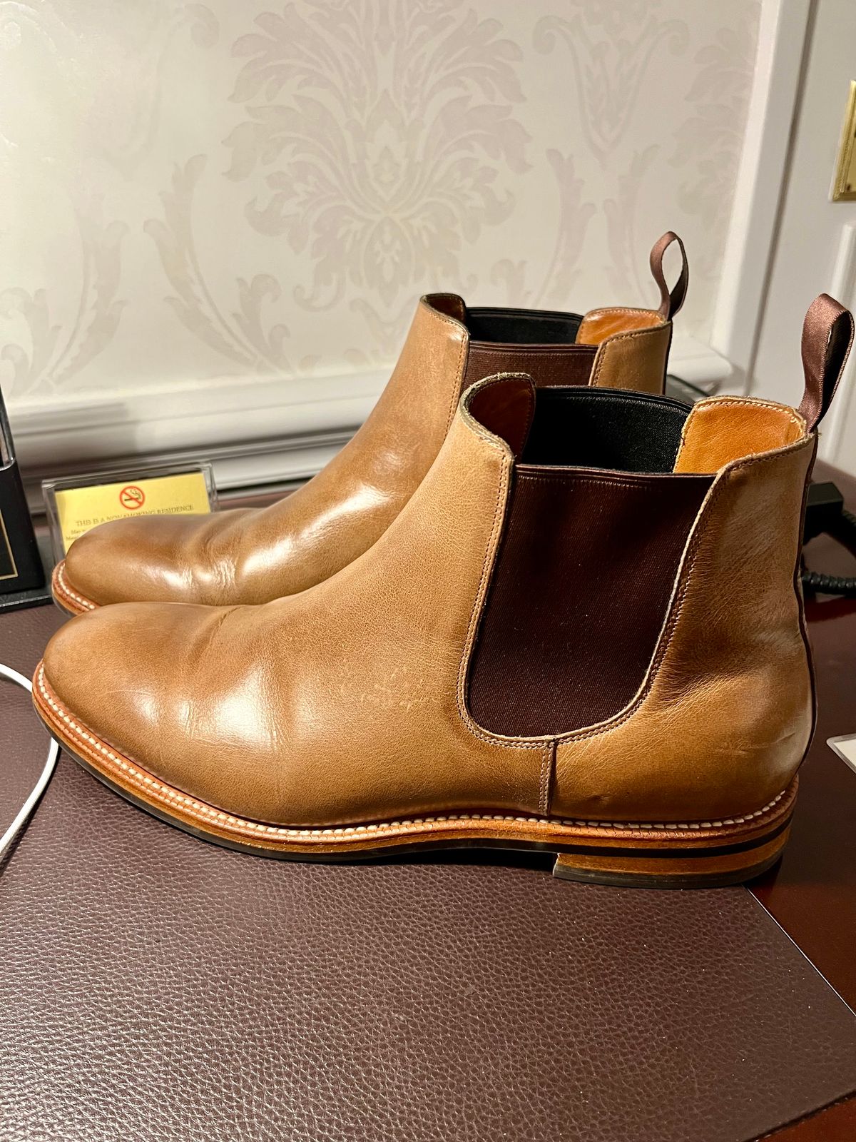 Photo by Sody101 on December 5, 2024 of the Grant Stone Chelsea Boot in Horween Dune Chromexcel.