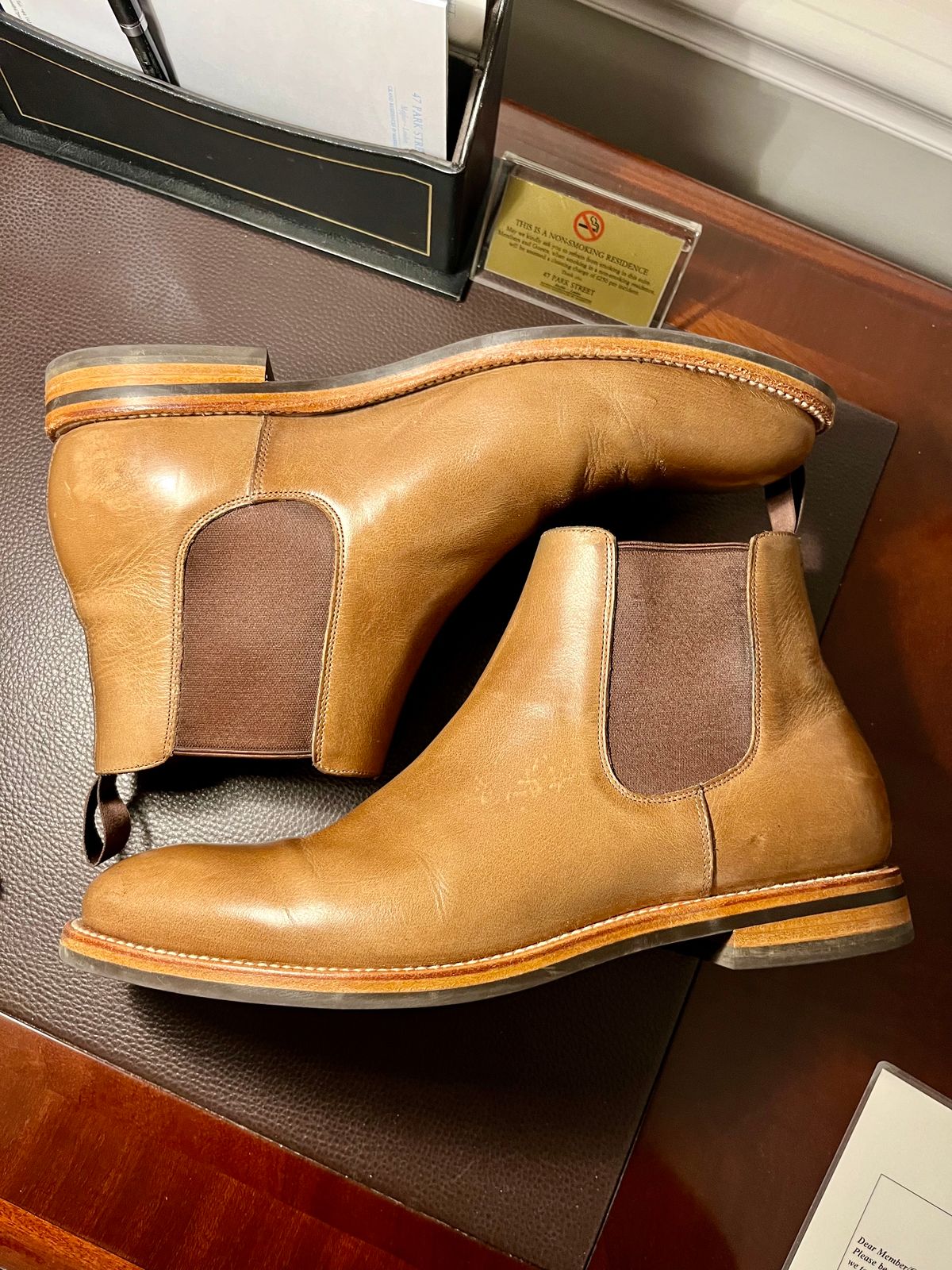 Photo by Sody101 on December 5, 2024 of the Grant Stone Chelsea Boot in Horween Dune Chromexcel.