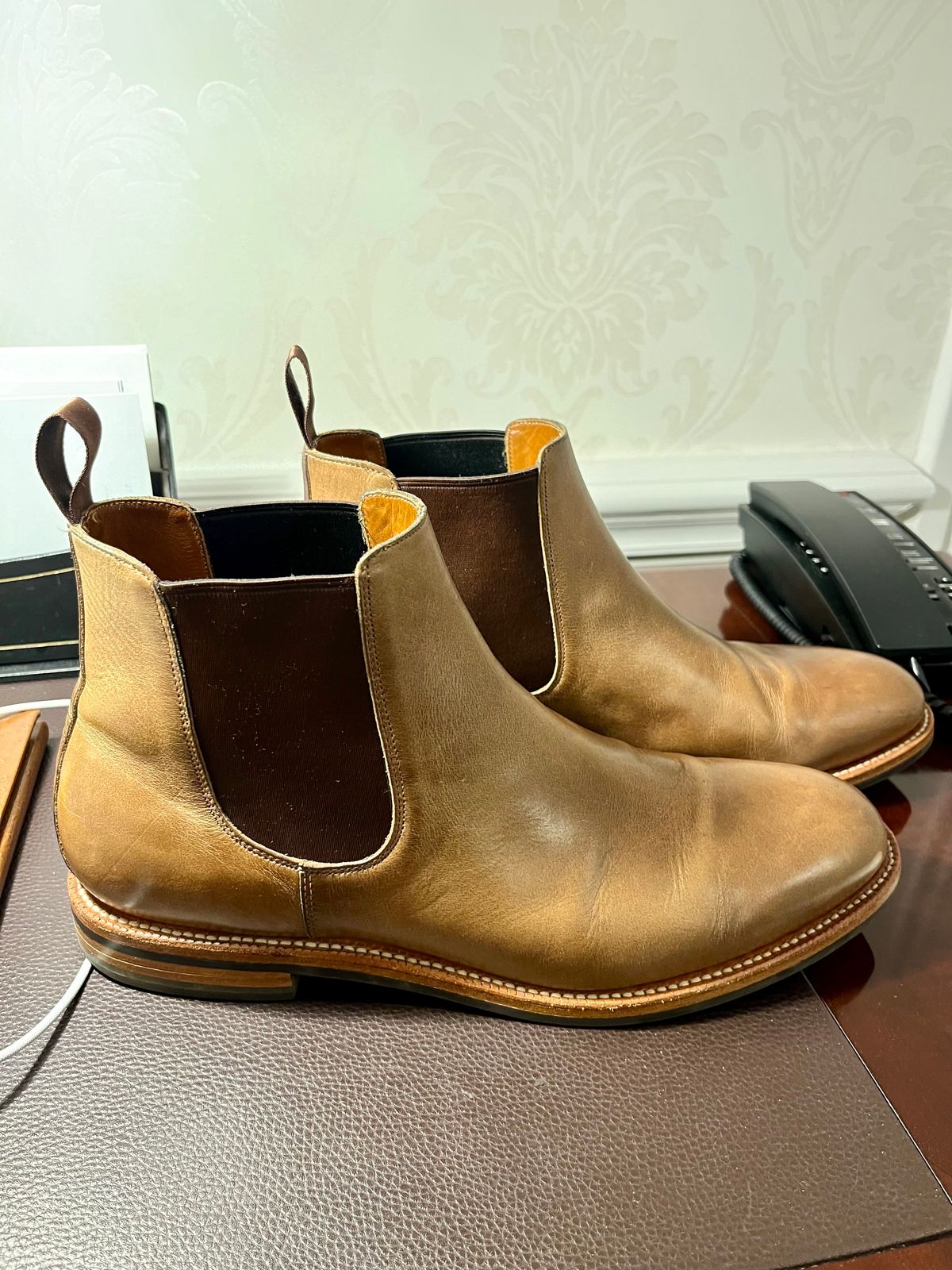 Photo by Sody101 on December 5, 2024 of the Grant Stone Chelsea Boot in Horween Dune Chromexcel.