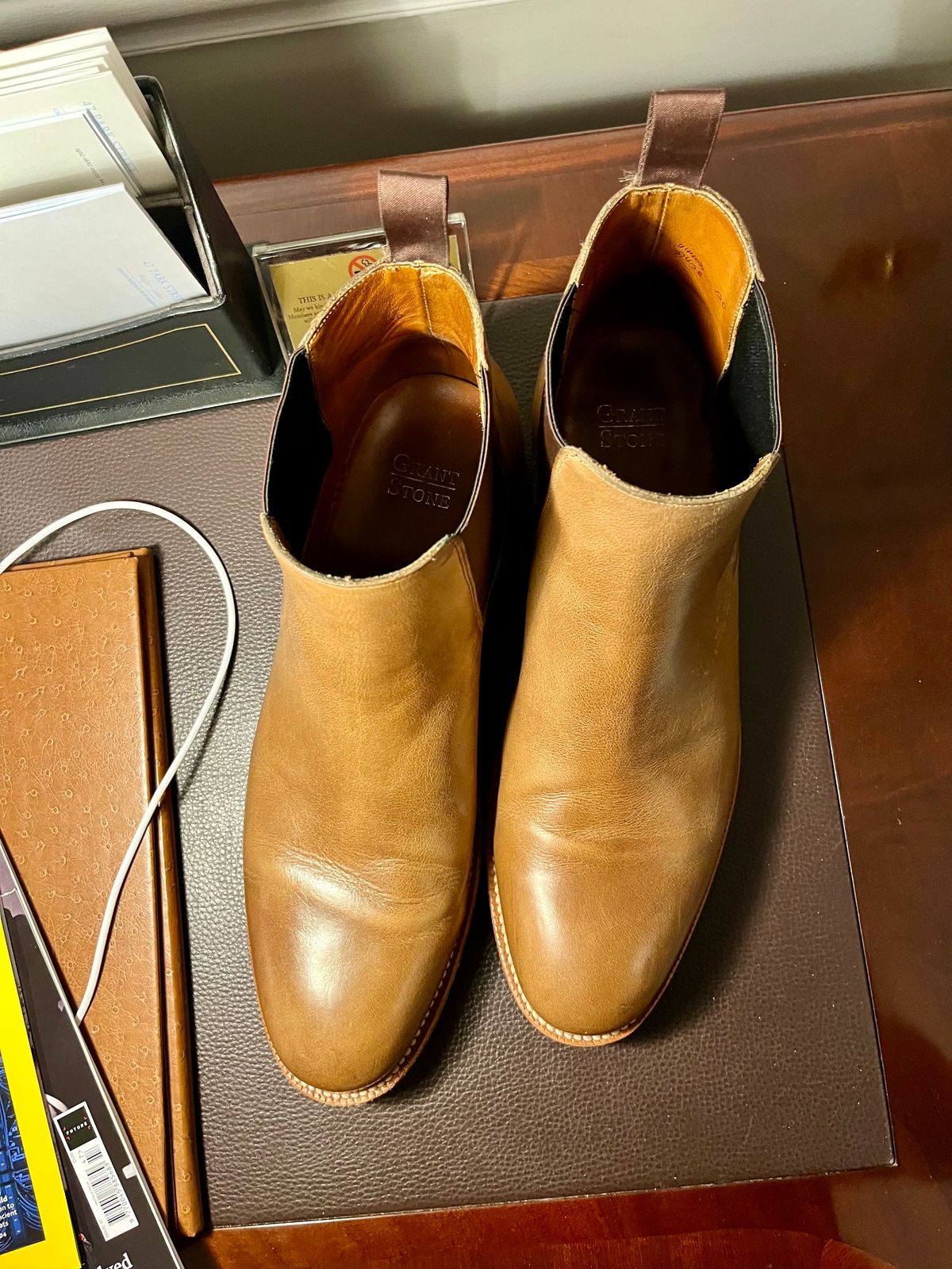 Photo by Sody101 on December 5, 2024 of the Grant Stone Chelsea Boot in Horween Dune Chromexcel.