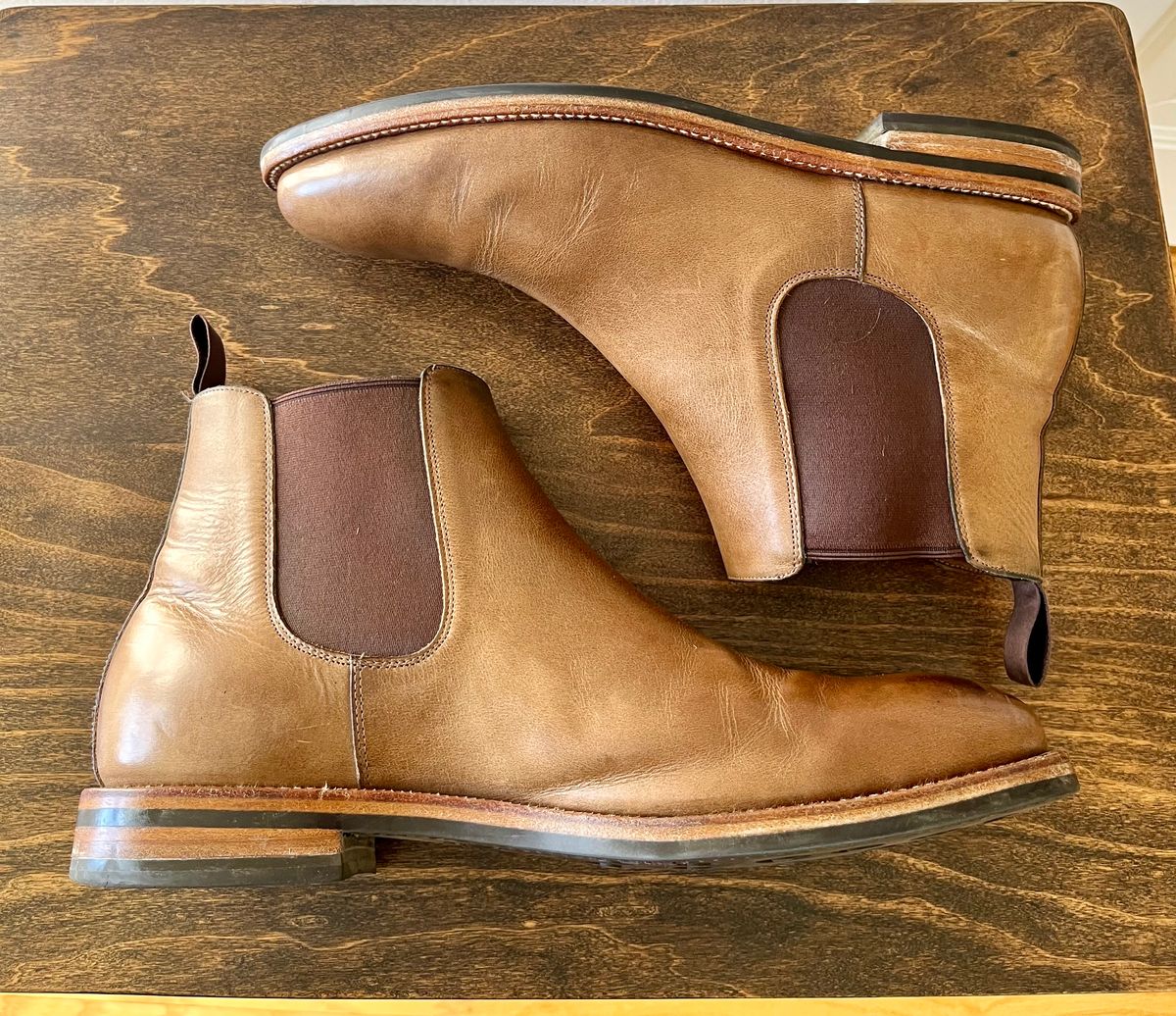 Photo by Sody101 on March 1, 2025 of the Grant Stone Chelsea Boot in Horween Dune Chromexcel.