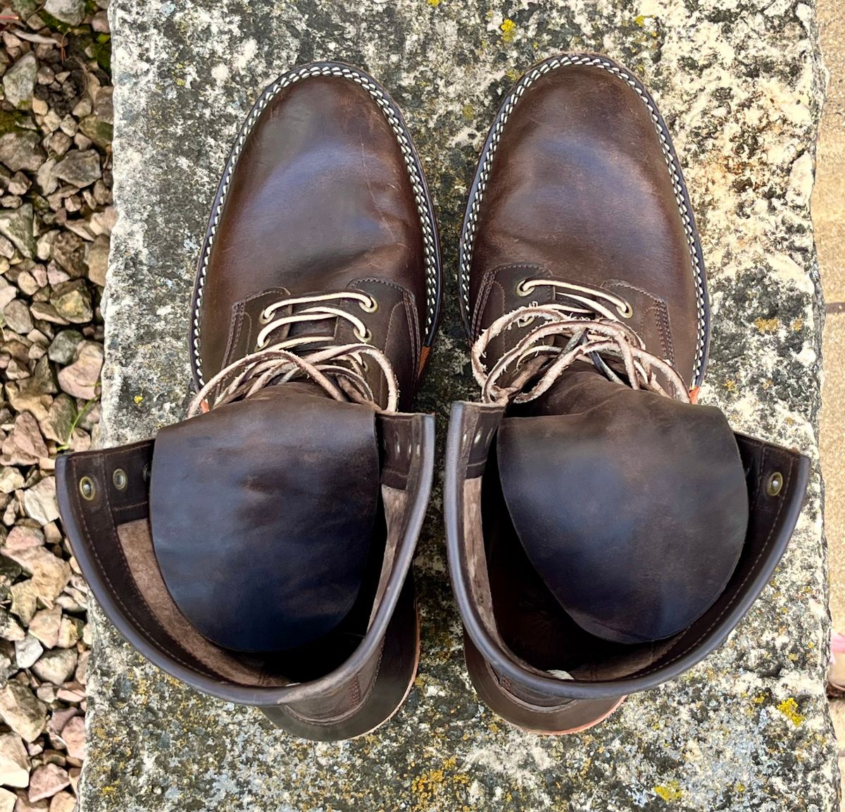 Photo by Sody101 on November 2, 2025 of the Onderhoud SVC02 Packer Boot in Maryam 1071 Rovescio Sego Horsebutt.