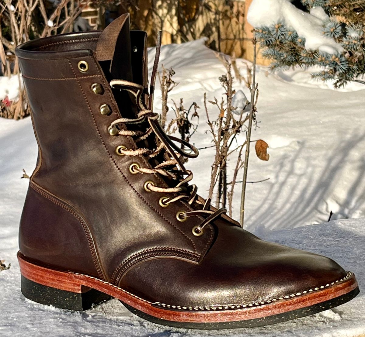 Photo by Sody101 on January 2, 2026 of the Onderhoud SVC02 Packer Boot in Maryam 1071 Rovescio Sego Horsebutt.