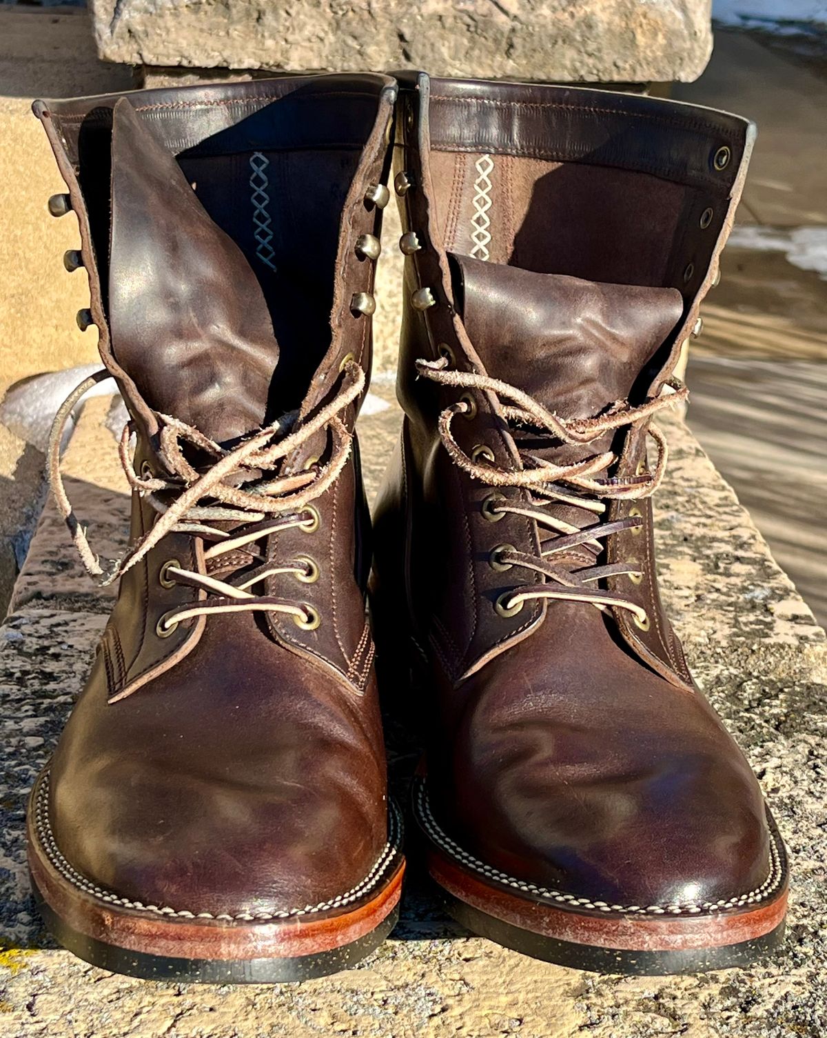 Photo by Sody101 on January 31, 2026 of the Onderhoud SVC02 Packer Boot in Maryam 1071 Rovescio Sego Horsebutt.