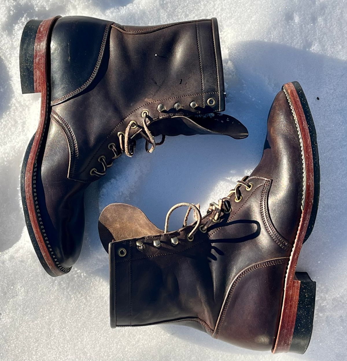 Photo by Sody101 on January 31, 2026 of the Onderhoud SVC02 Packer Boot in Maryam 1071 Rovescio Sego Horsebutt.