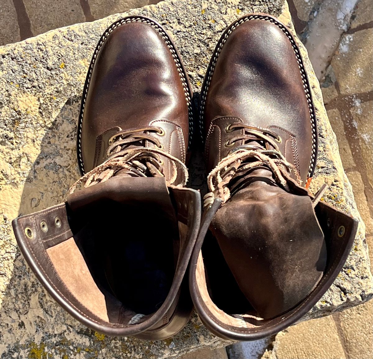 Photo by Sody101 on January 31, 2026 of the Onderhoud SVC02 Packer Boot in Maryam 1071 Rovescio Sego Horsebutt.