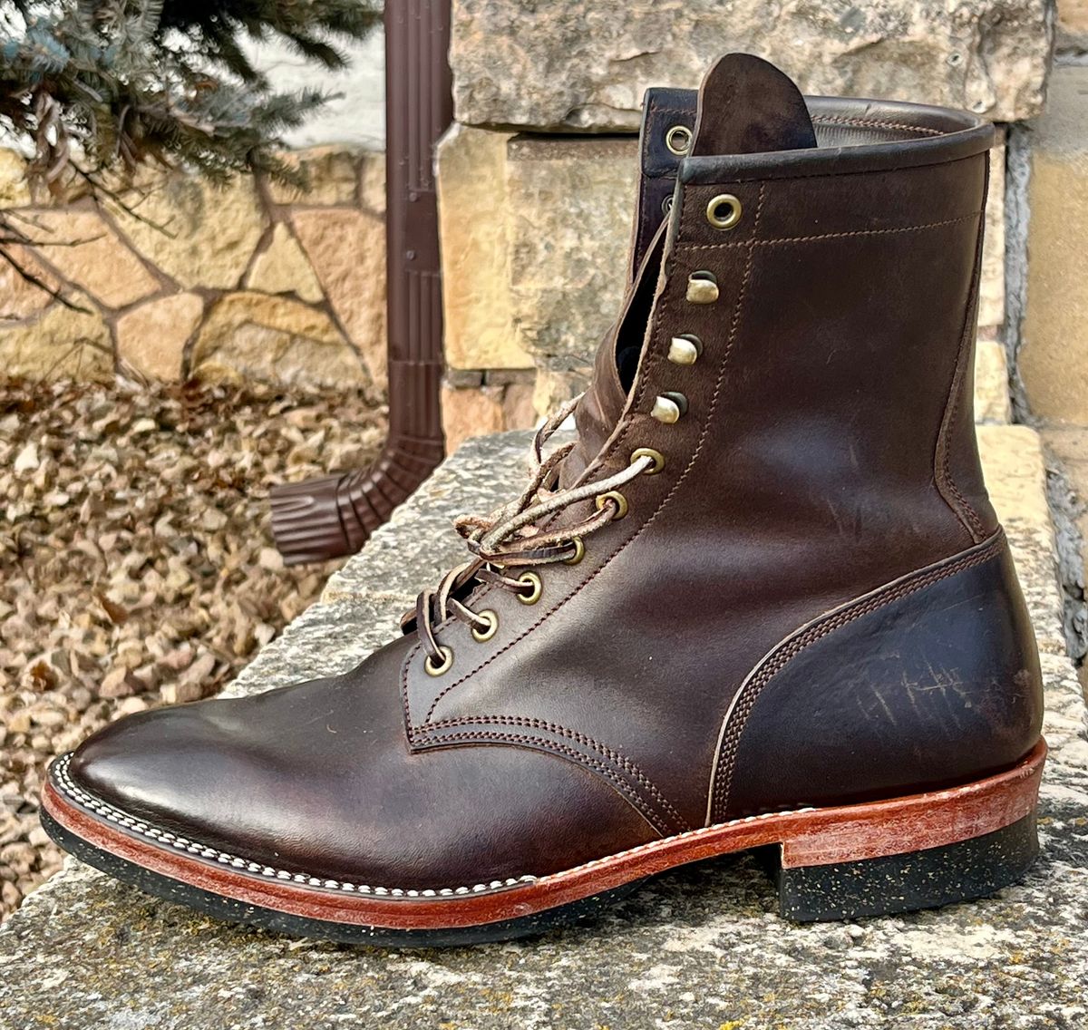 Photo by Sody101 on March 1, 2026 of the Onderhoud SVC02 Packer Boot in Maryam 1071 Rovescio Sego Horsebutt.