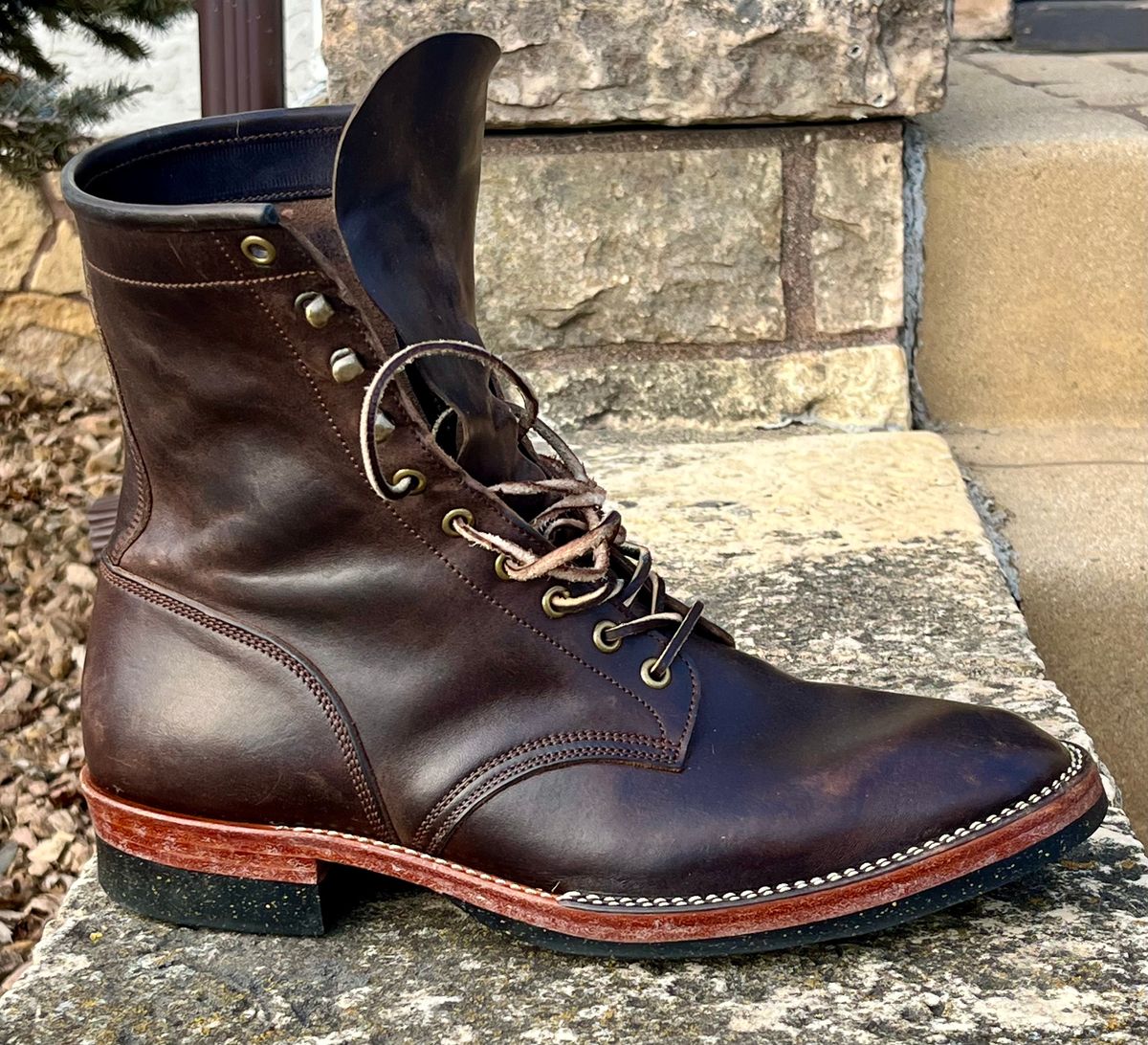 Photo by Sody101 on March 1, 2026 of the Onderhoud SVC02 Packer Boot in Maryam 1071 Rovescio Sego Horsebutt.