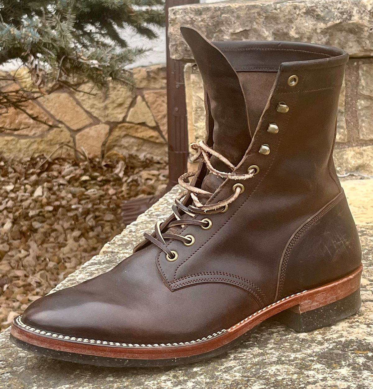 Photo by Sody101 on April 3, 2026 of the Onderhoud SVC02 Packer Boot in Maryam 1071 Rovescio Sego Horsebutt.