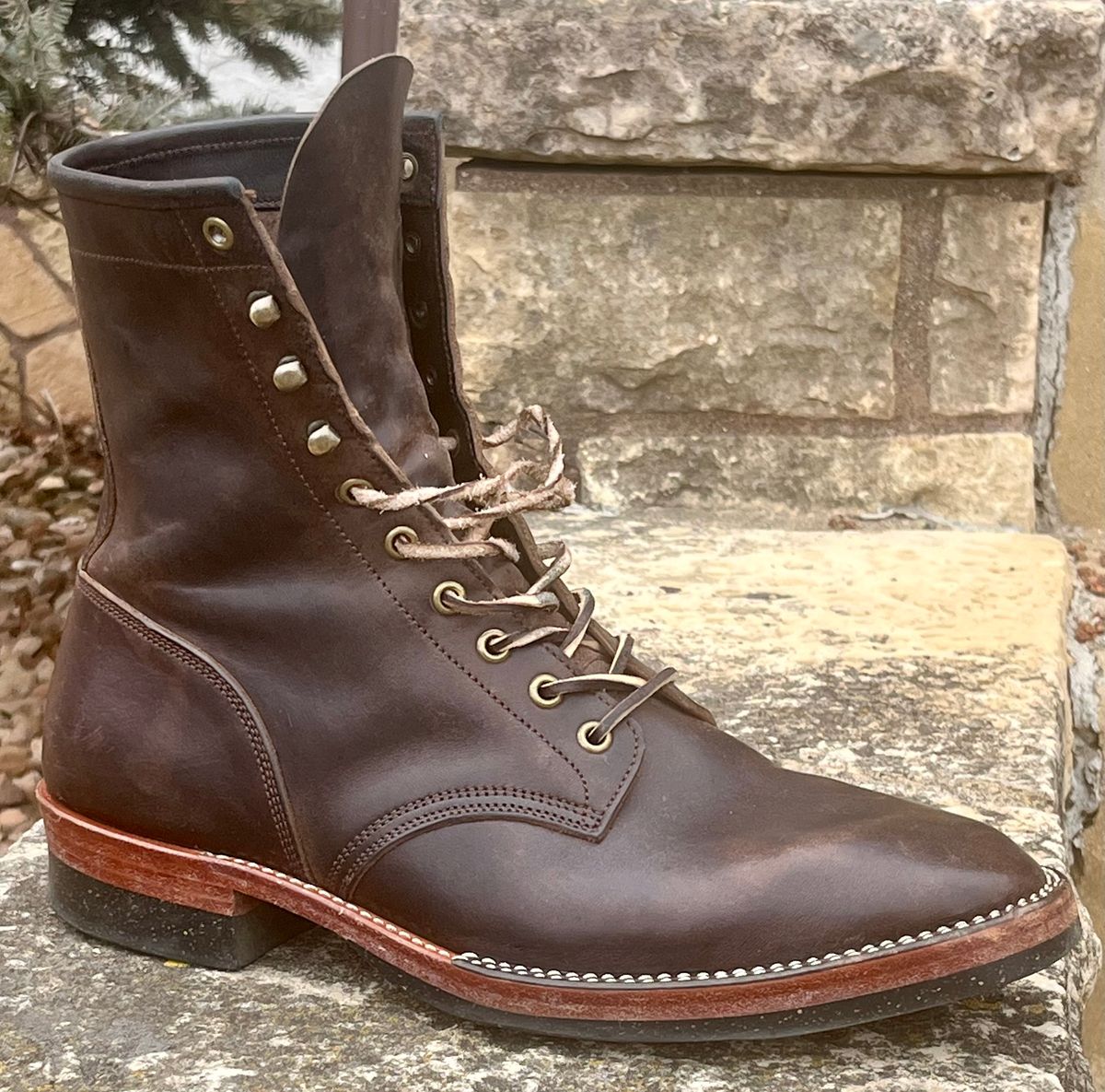 Photo by Sody101 on April 3, 2026 of the Onderhoud SVC02 Packer Boot in Maryam 1071 Rovescio Sego Horsebutt.