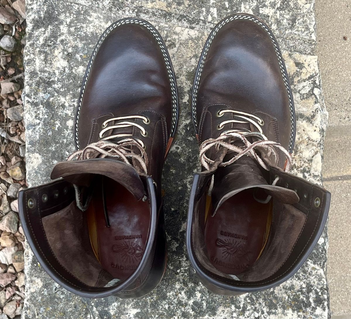 Photo by Sody101 on April 3, 2026 of the Onderhoud SVC02 Packer Boot in Maryam 1071 Rovescio Sego Horsebutt.