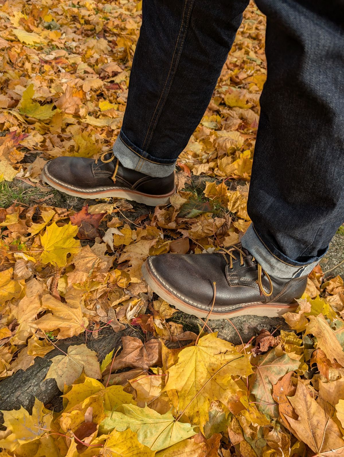 Photo by JY on November 4, 2024 of the Nicks MTO in Horween Brown Waxed Flesh.
