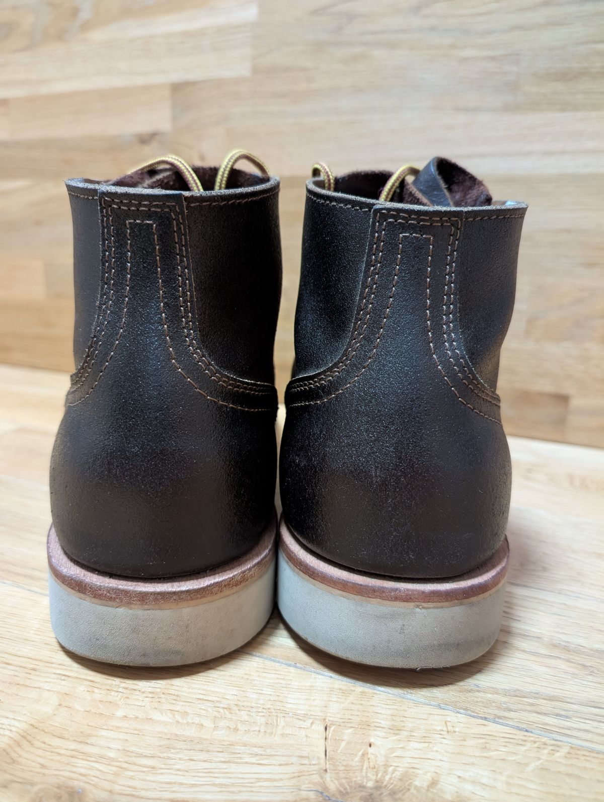 Photo by JY on November 4, 2024 of the Nicks MTO in Horween Brown Waxed Flesh.