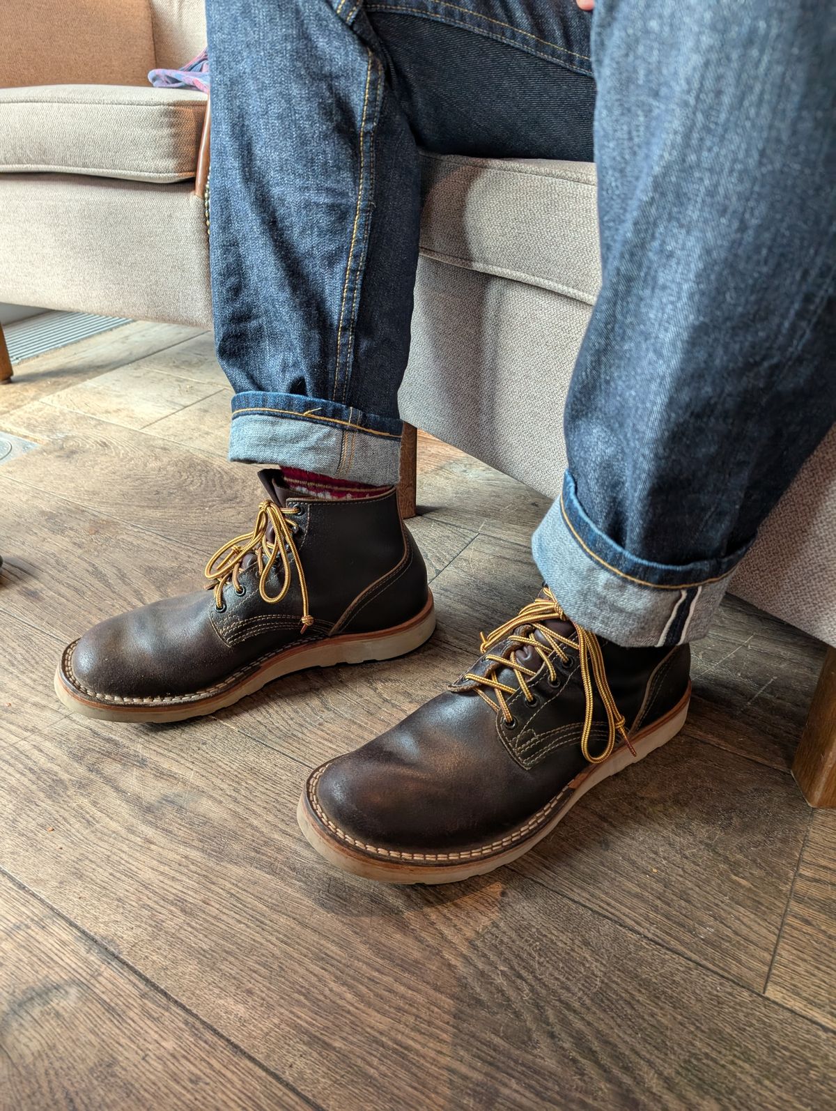 Photo by JY on November 3, 2024 of the Nicks MTO in Horween Brown Waxed Flesh.