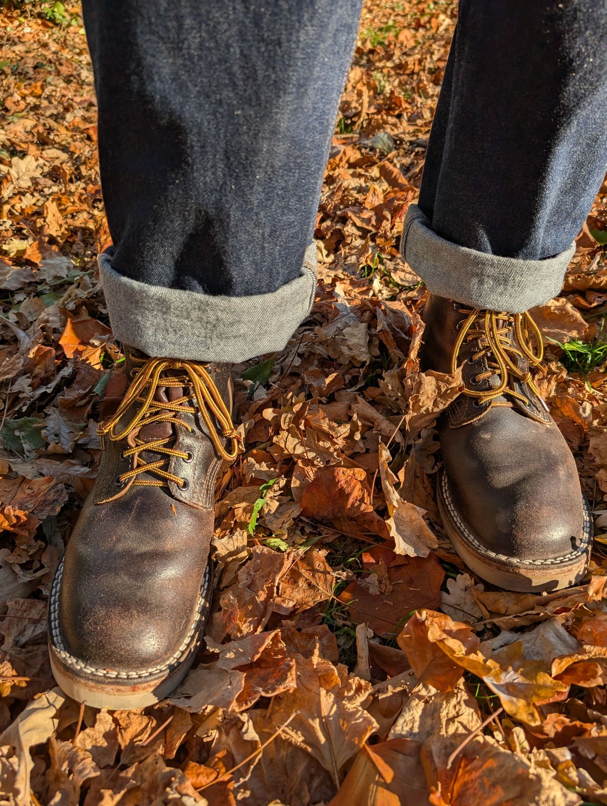 Photo by JY on December 1, 2024 of the Nicks MTO in Horween Brown Waxed Flesh.