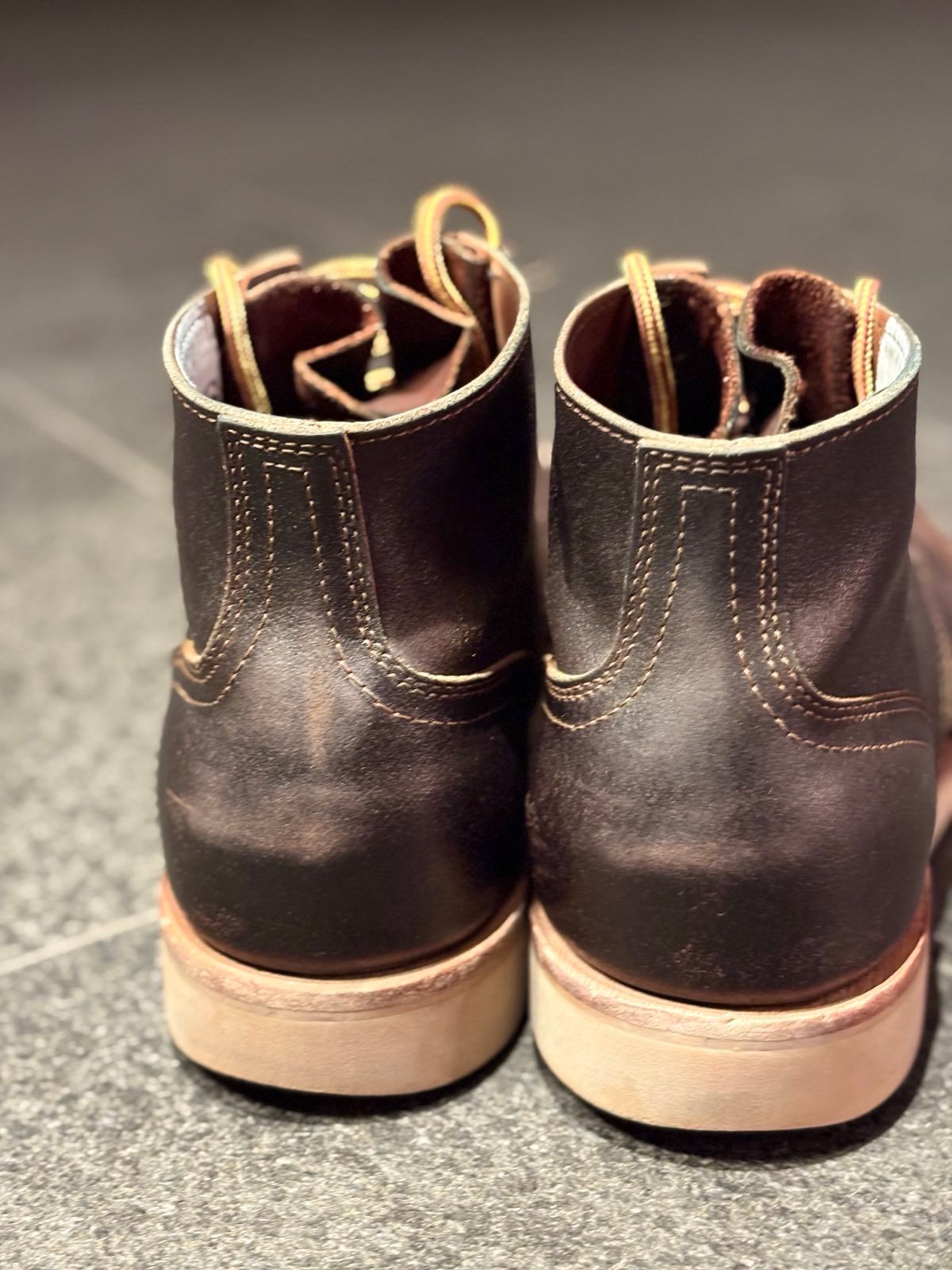 Photo by JY on January 5, 2025 of the Nicks MTO in Horween Brown Waxed Flesh.