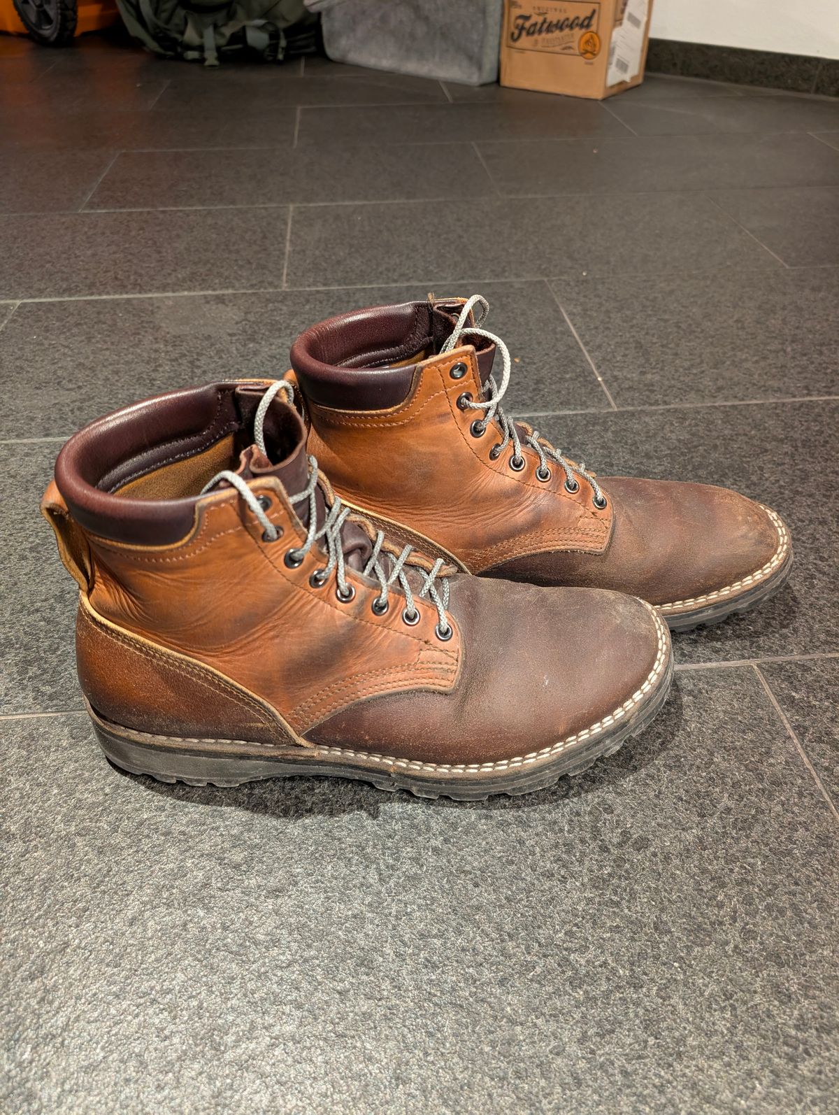 Photo by JY on February 5, 2026 of the Nicks MTO in Spokane Honey & Spokane Honey Waxed Flesh.