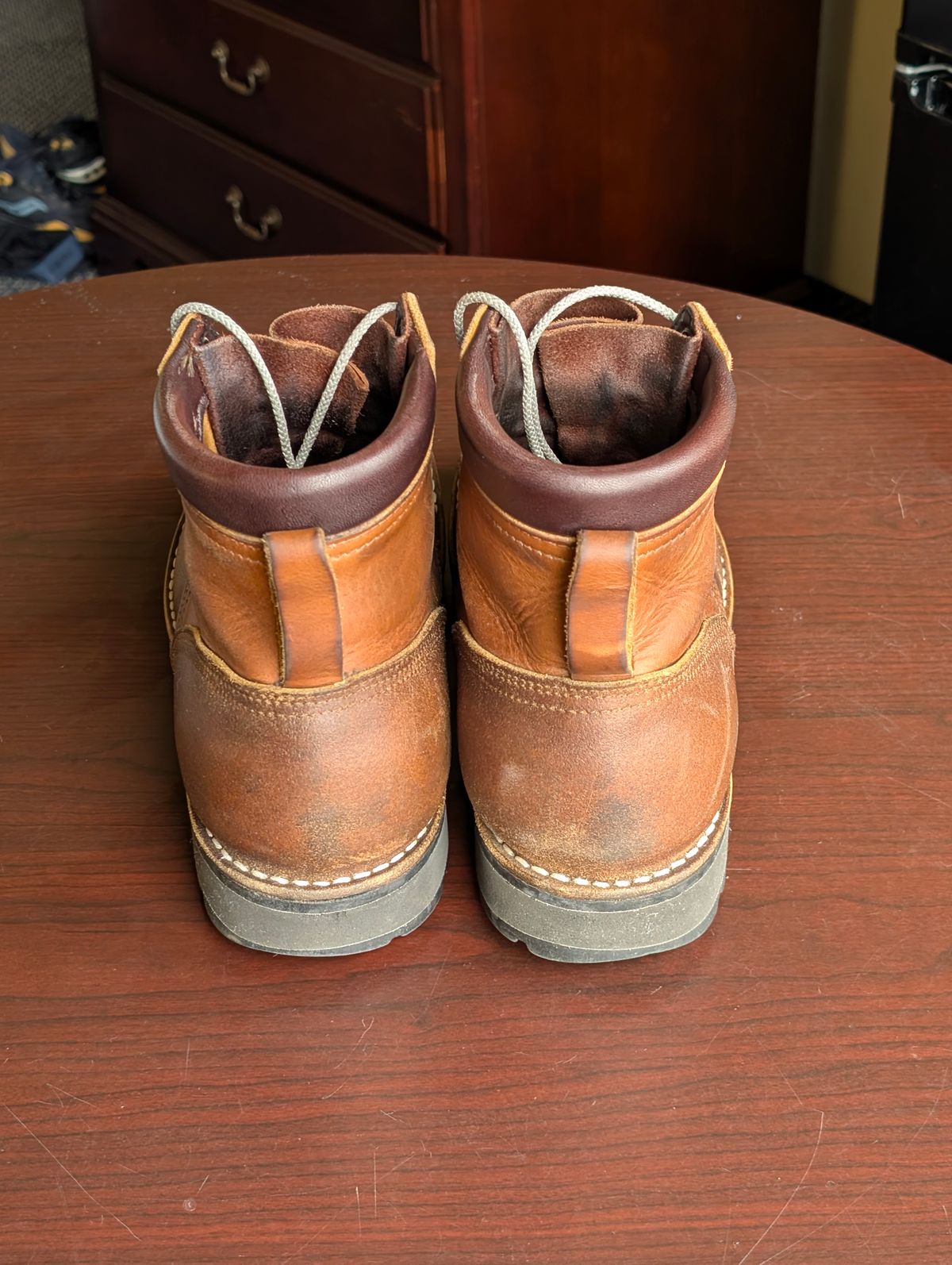 Photo by JY on March 5, 2026 of the Nicks MTO in Spokane Honey & Spokane Honey Waxed Flesh.