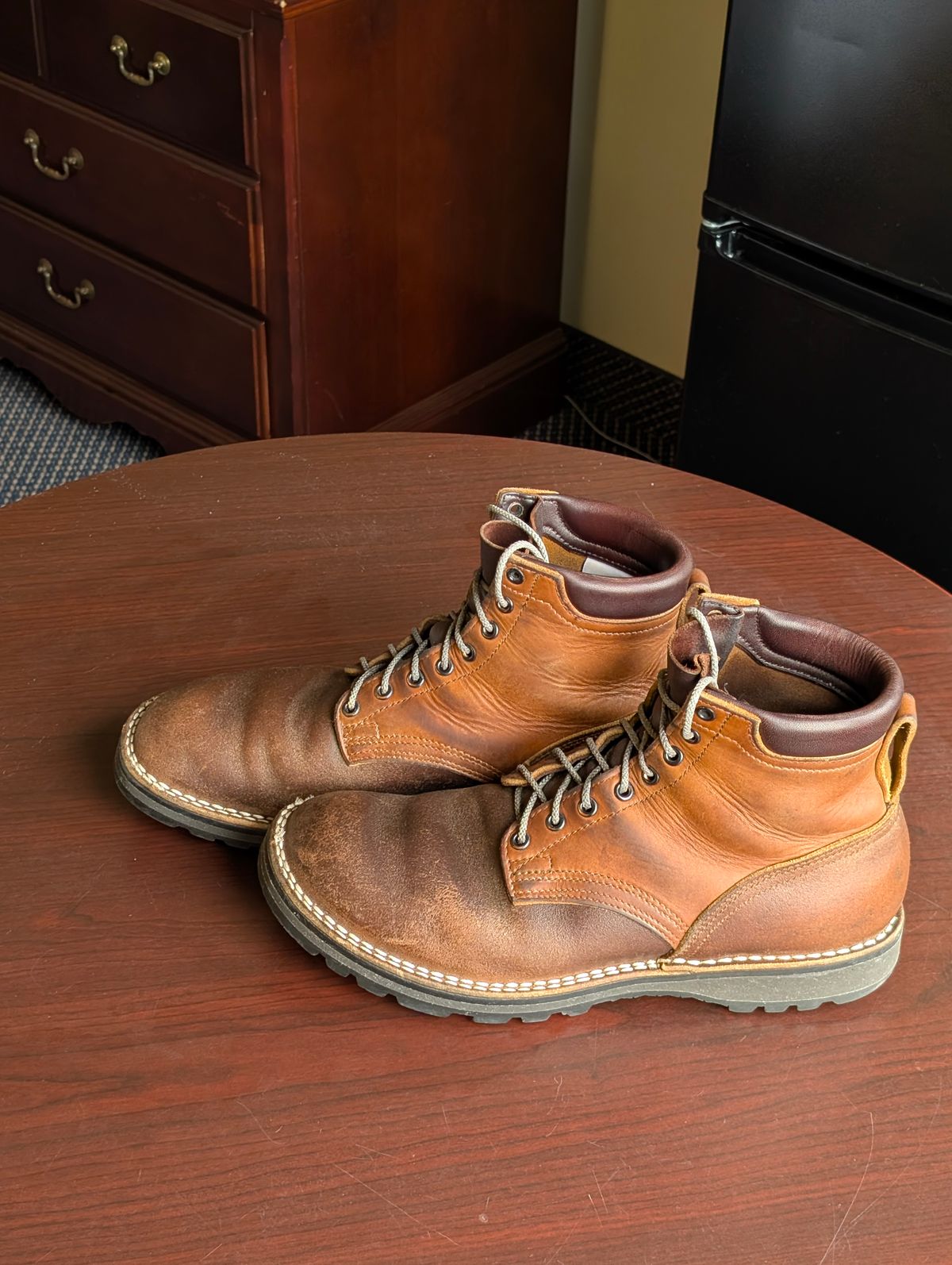 Photo by JY on March 5, 2026 of the Nicks MTO in Spokane Honey & Spokane Honey Waxed Flesh.