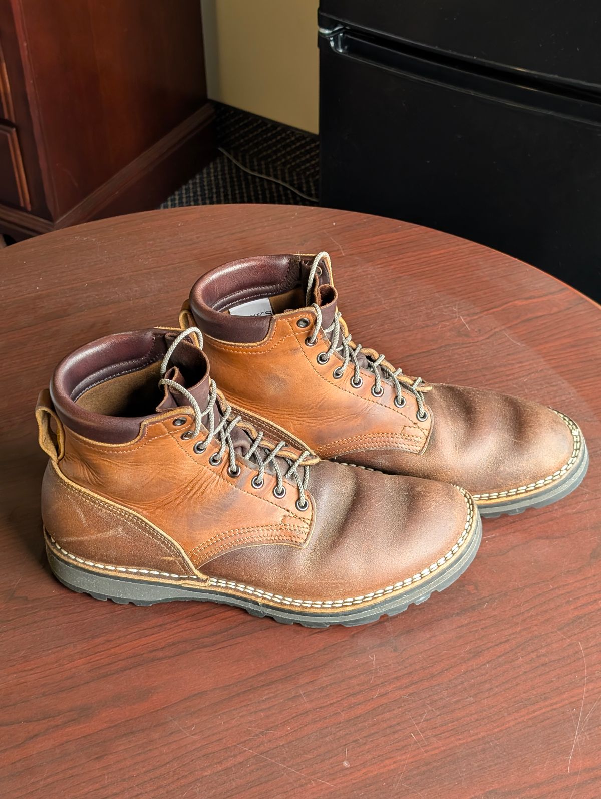 Photo by JY on March 5, 2026 of the Nicks MTO in Spokane Honey & Spokane Honey Waxed Flesh.