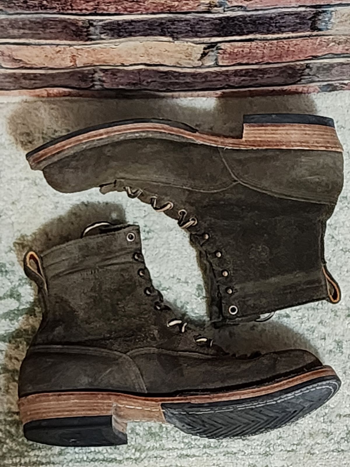 Photo by Randomlurker541 on December 6, 2025 of the White's 355 Cutter in Army Green Desert Oasis.