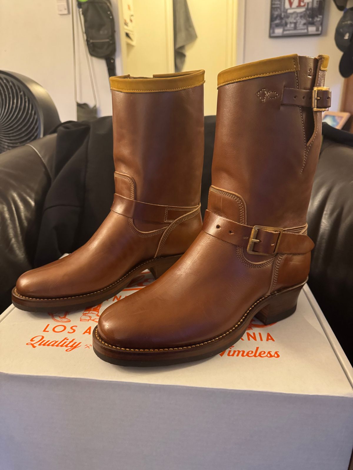 Photo by canopy_ on July 29, 2025 of the Role Club Engineer Boots in Brown Italian Horsehide.