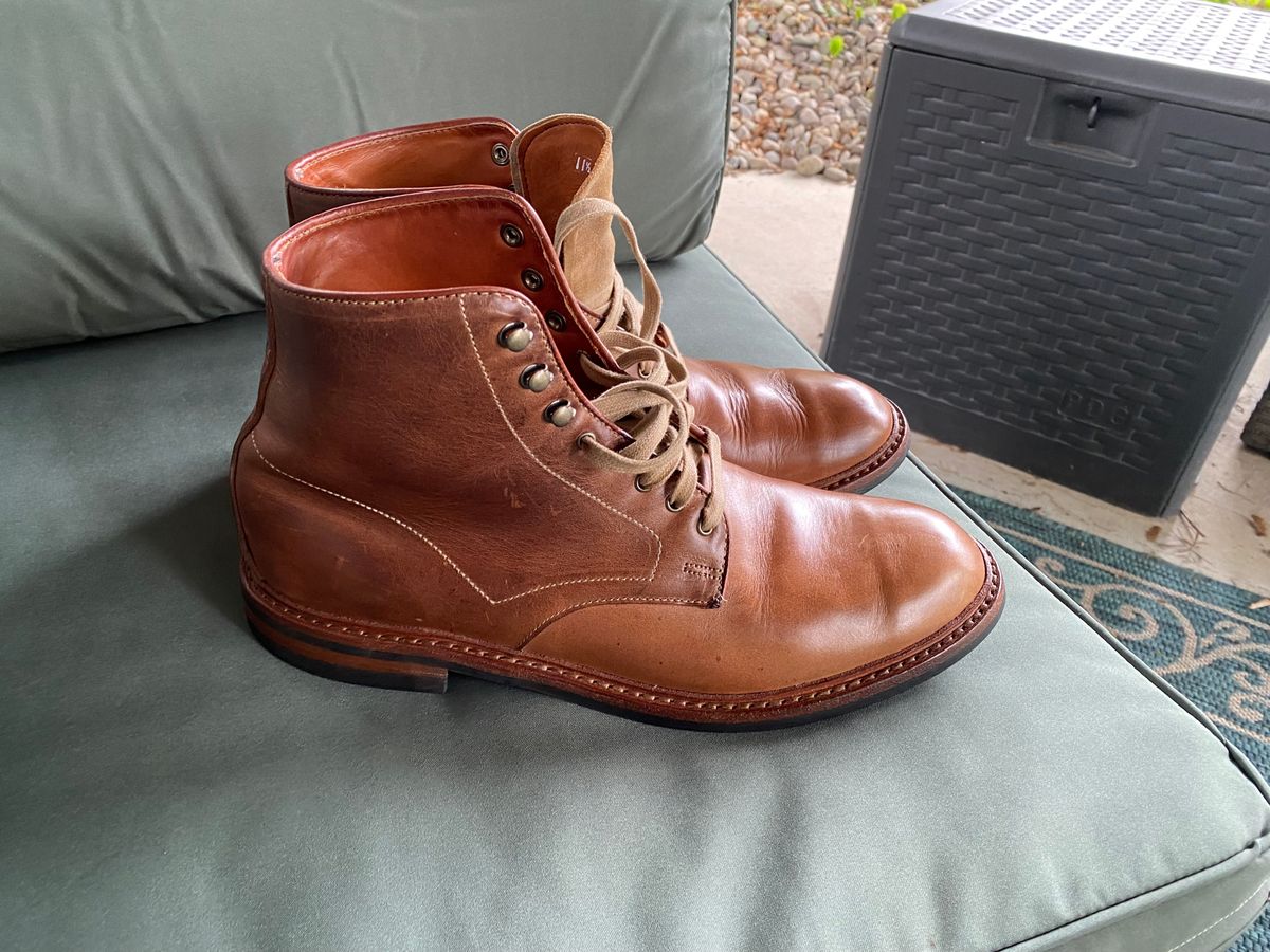 Photo by JT on April 20, 2024 of the Allen Edmonds Higgins Mill in Horween Natural Chromexcel.