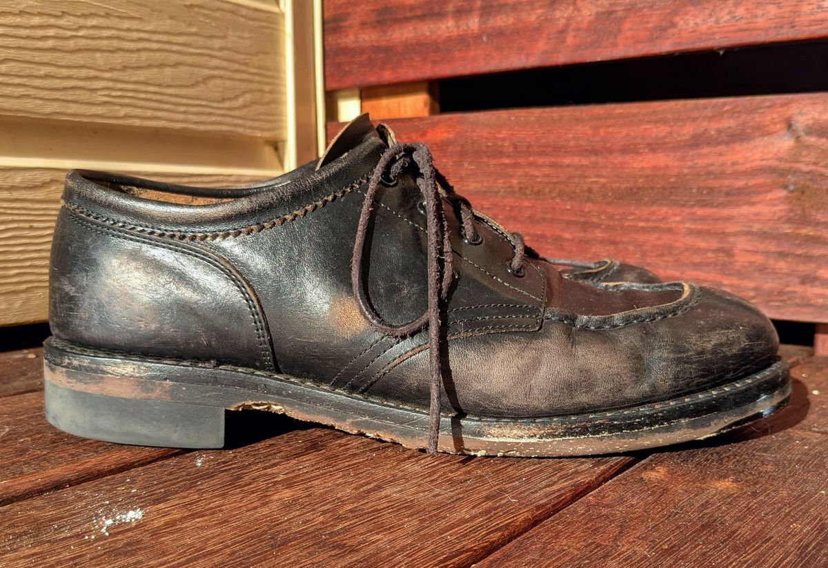 Photo by dante on February 3, 2026 of the Rolling Dub Trio Coupen Low Moc in Black Horse Front #1020.