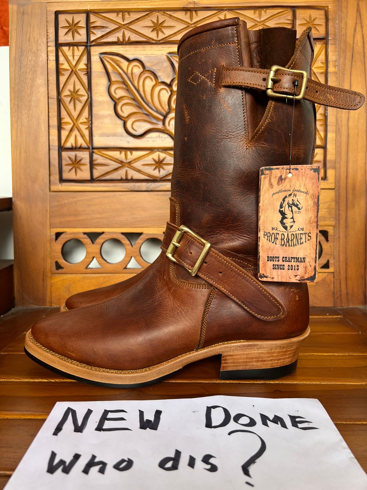 Photo by bimarosyidwicaksono on October 1, 2025 of the Prof Barnets Neocliffwood Boots in Indonesian Brown Java Chrome.