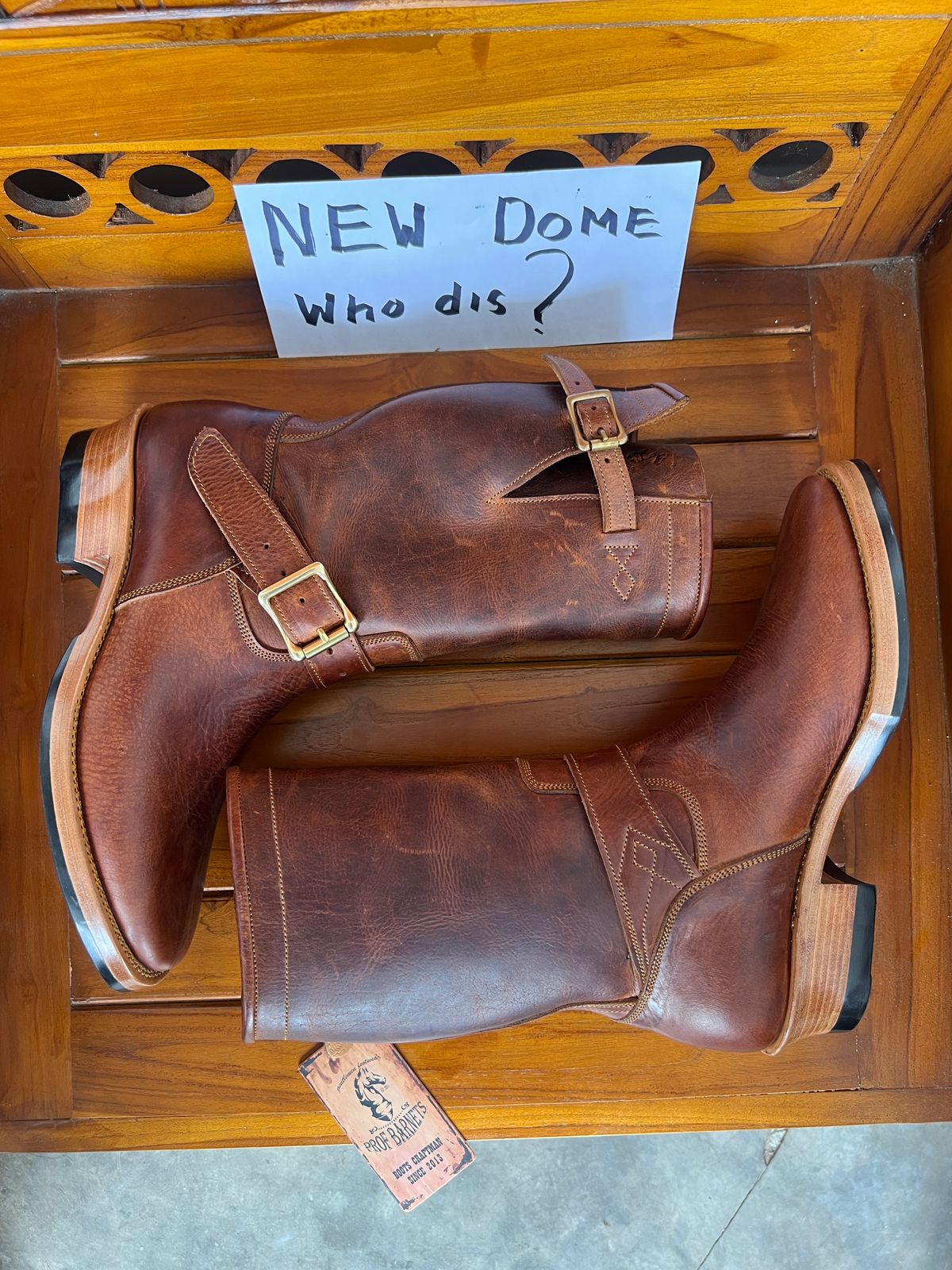 Photo by bimarosyidwicaksono on October 1, 2025 of the Prof Barnets Neocliffwood Boots in Indonesian Brown Java Chrome.