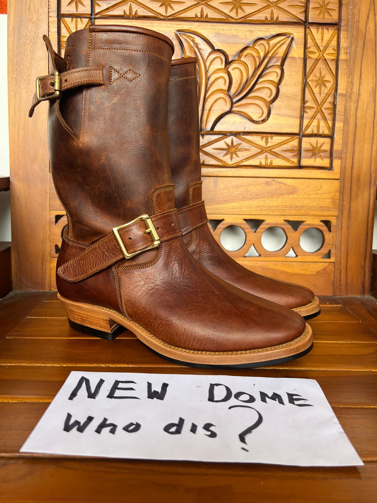 Photo by bimarosyidwicaksono on October 1, 2025 of the Prof Barnets Neocliffwood Boots in Indonesian Brown Java Chrome.