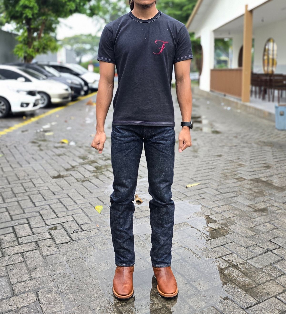 Photo by bimarosyidwicaksono on October 1, 2025 of the Prof Barnets Neocliffwood Boots in Indonesian Brown Java Chrome.