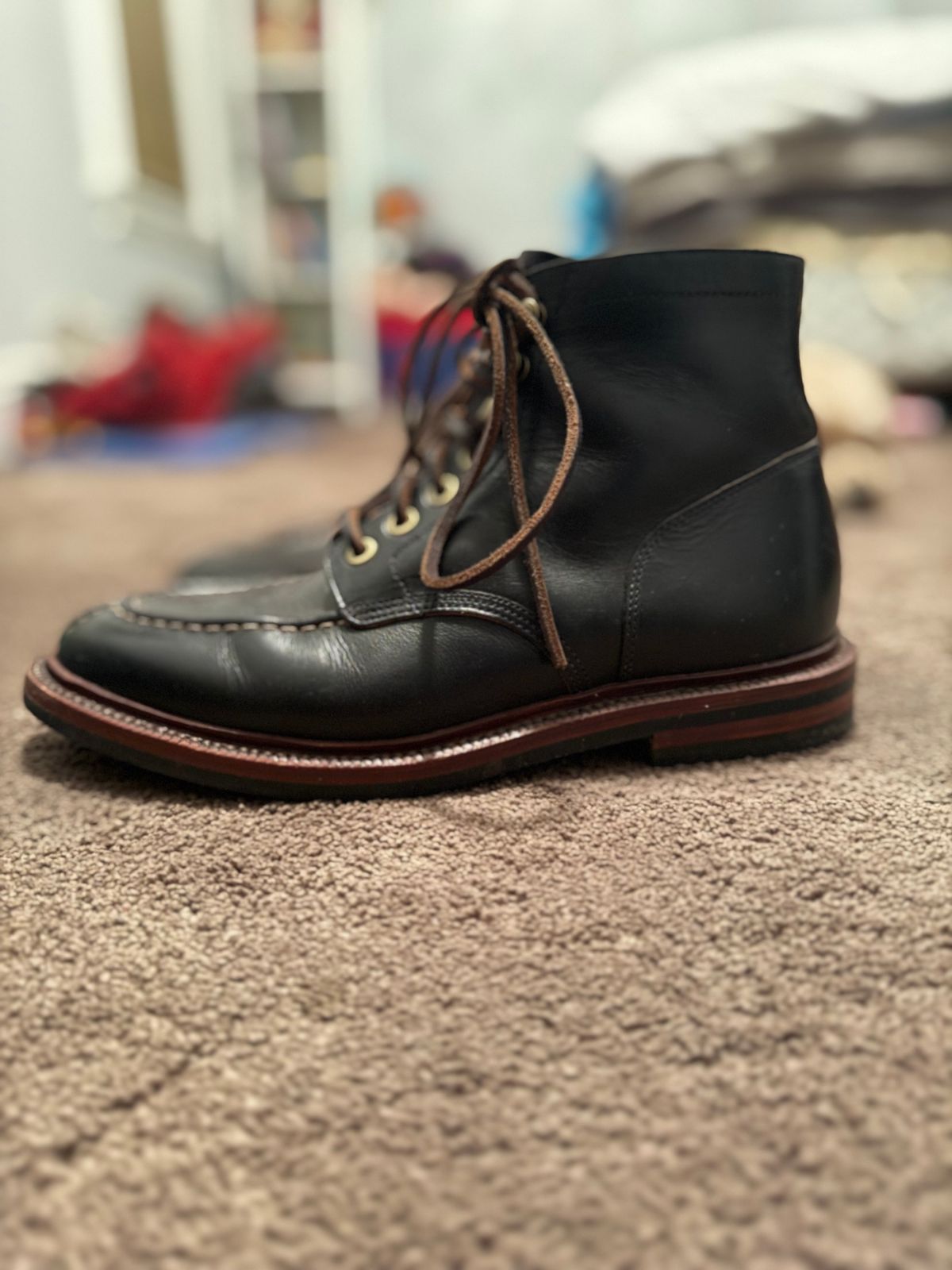 Photo by Bear_runner on December 6, 2025 of the Grant Stone Ottawa Boot in Horween Chromexel.